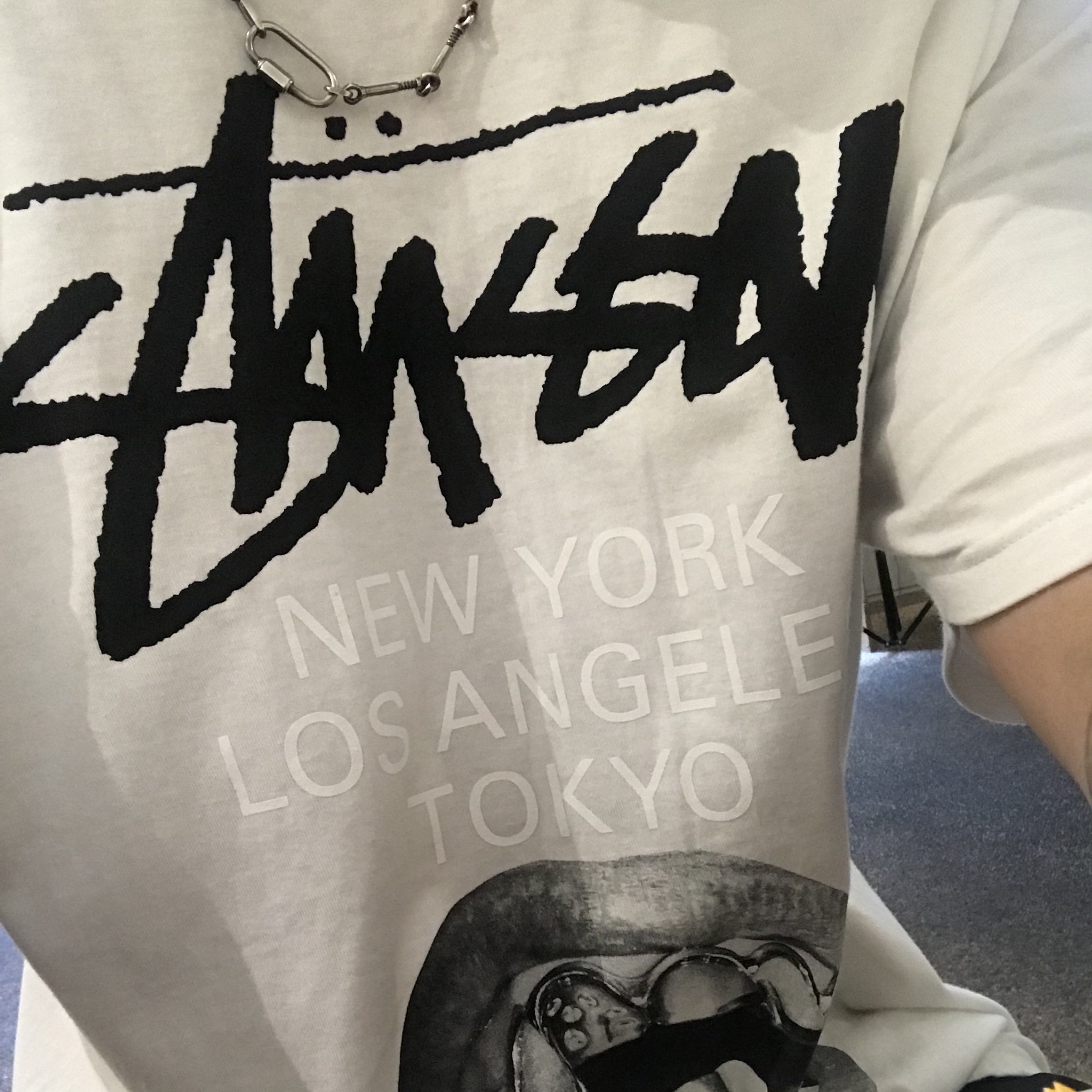 Stussy x Rick Owens 40 WT T-Shirt, Converse x Drkshdw Turbodrk Chuck 70 Hi Black 착용 스타일 - 1
