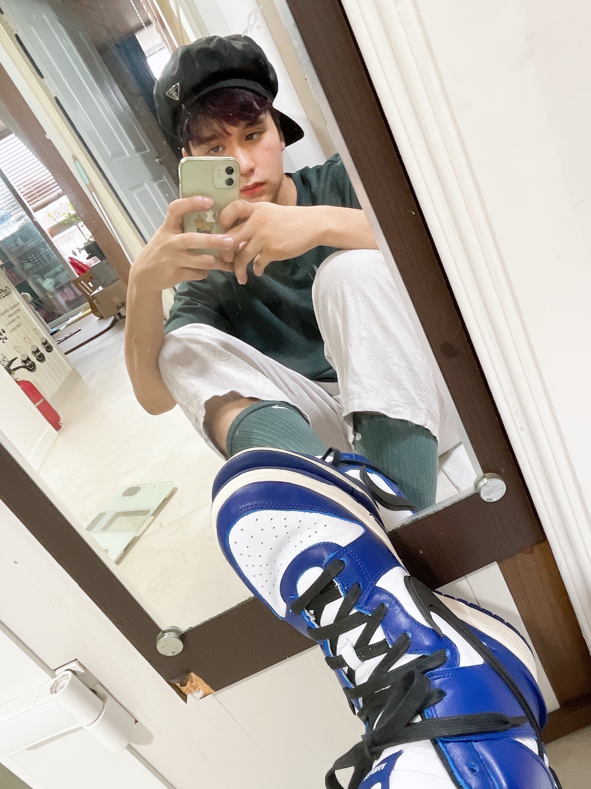 Nike x Ambush Dunk High Deep Royal Blue 착용 스타일 - 1