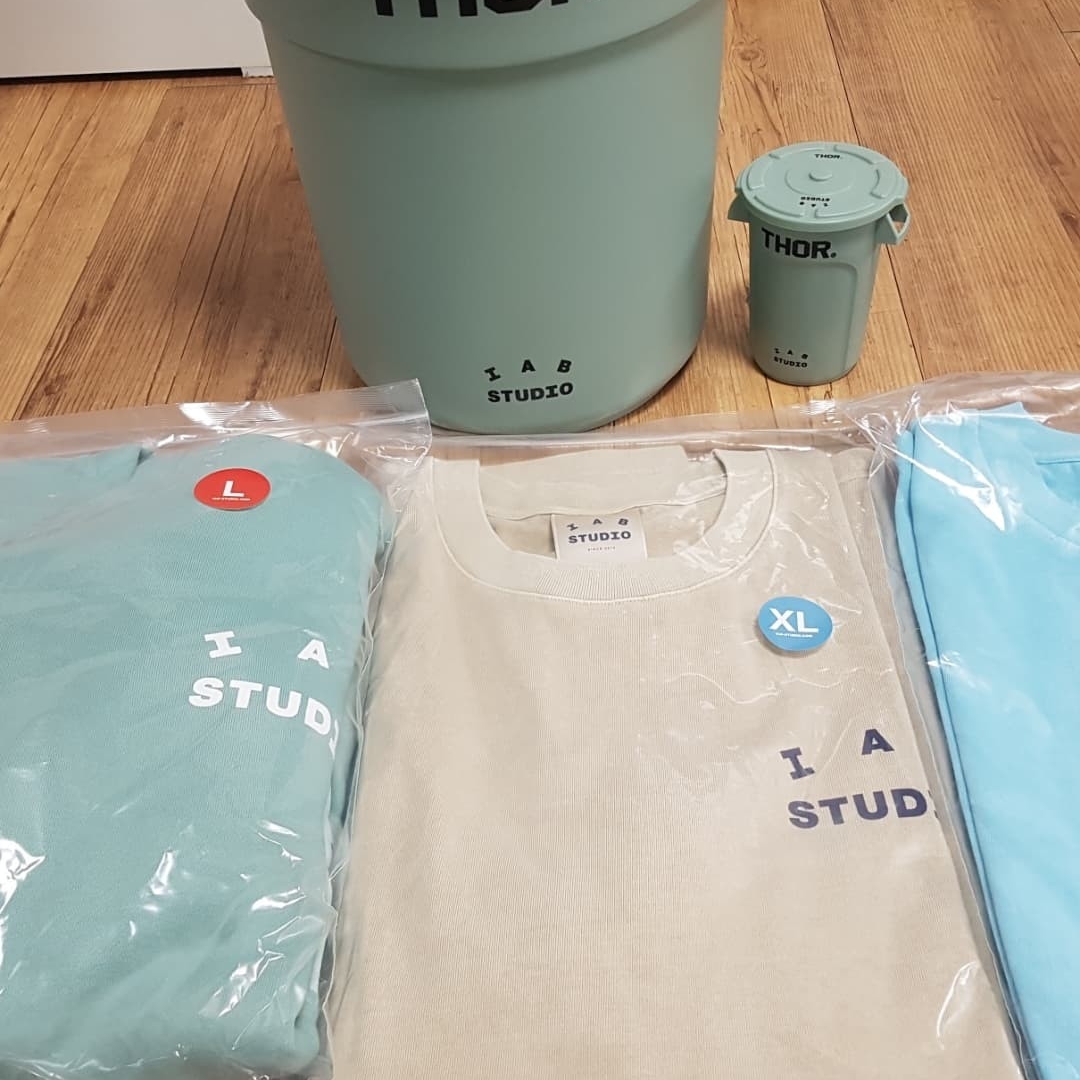 IAB Studio x Thor Set Ash Green, IAB Studio Pigment T-Shirt Oatmeal 착용 스타일 - 2