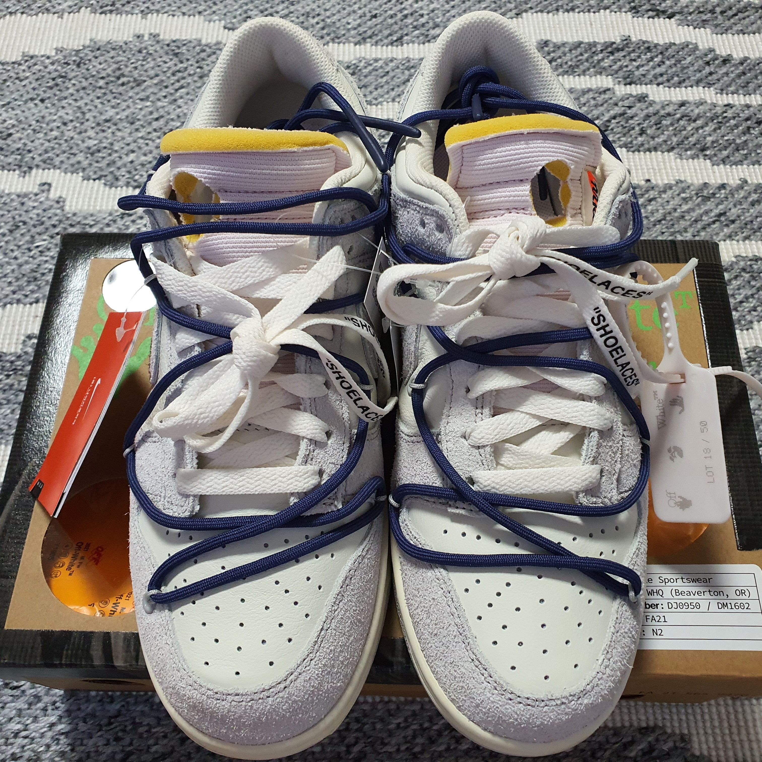 Nike x Off-White Dunk Low The 50 - Lot 18 착용 스타일 - 5