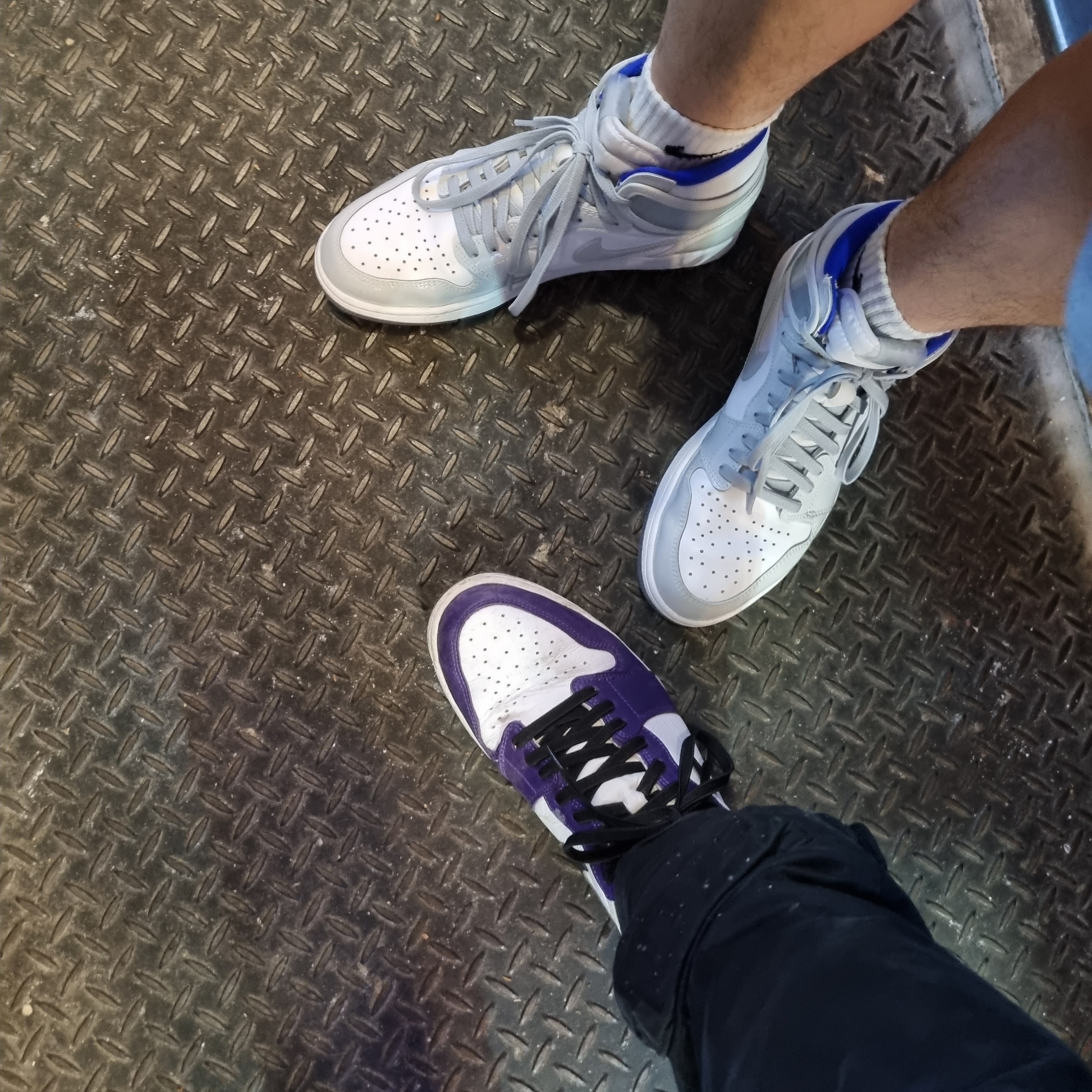 Jordan 1 Retro High Zoom White Racer Blue, Jordan 1 Retro High OG Court Purple 2020 착용 스타일