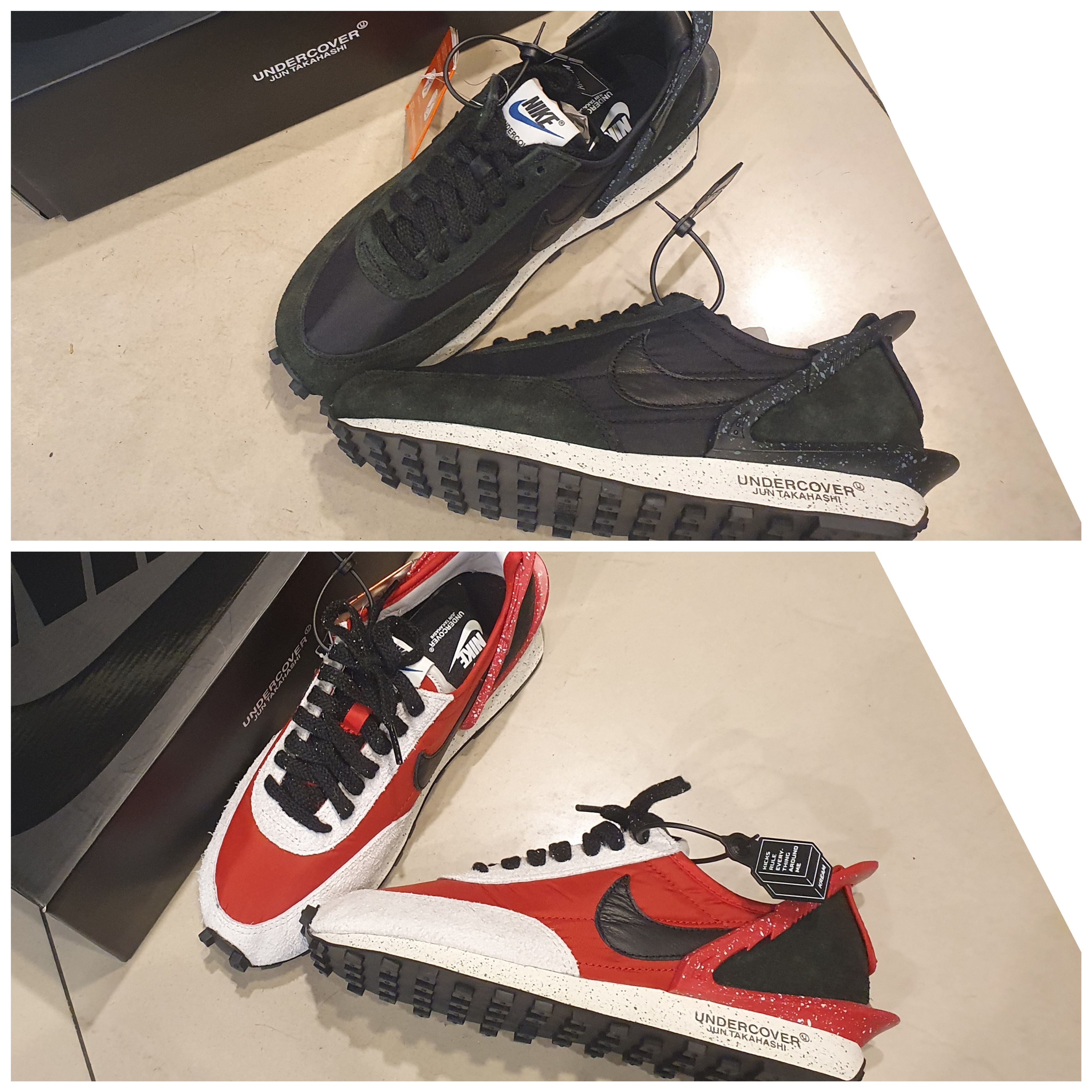 (W) Nike x Undercover Daybreak Black Sail, (W) Nike x Undercover Daybreak University Red 착용 스타일