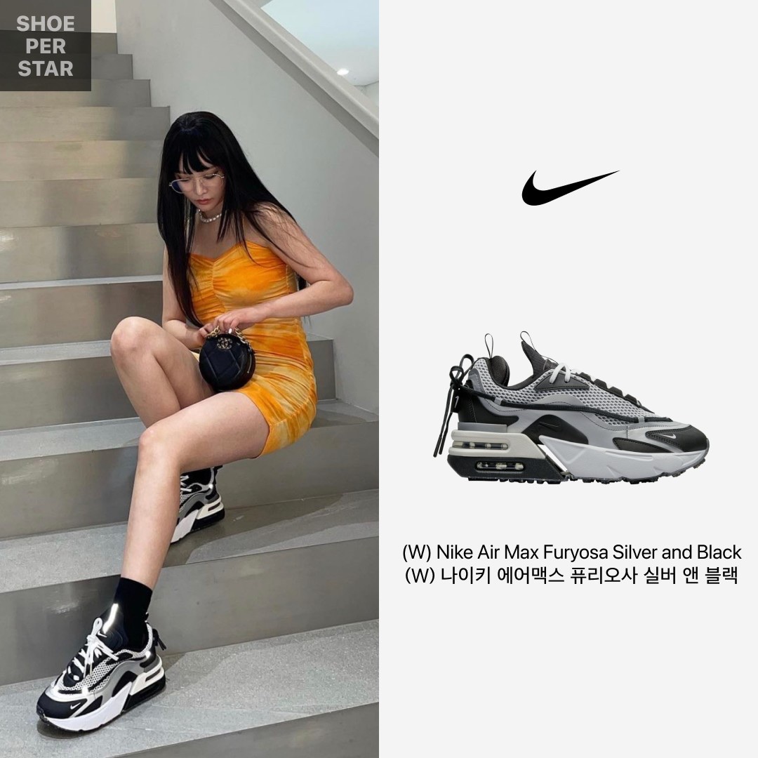 (W) Nike Air Max Furyosa Silver and Black, Nike Air Max 96 II QS Dark Denim 착용 스타일 - 2