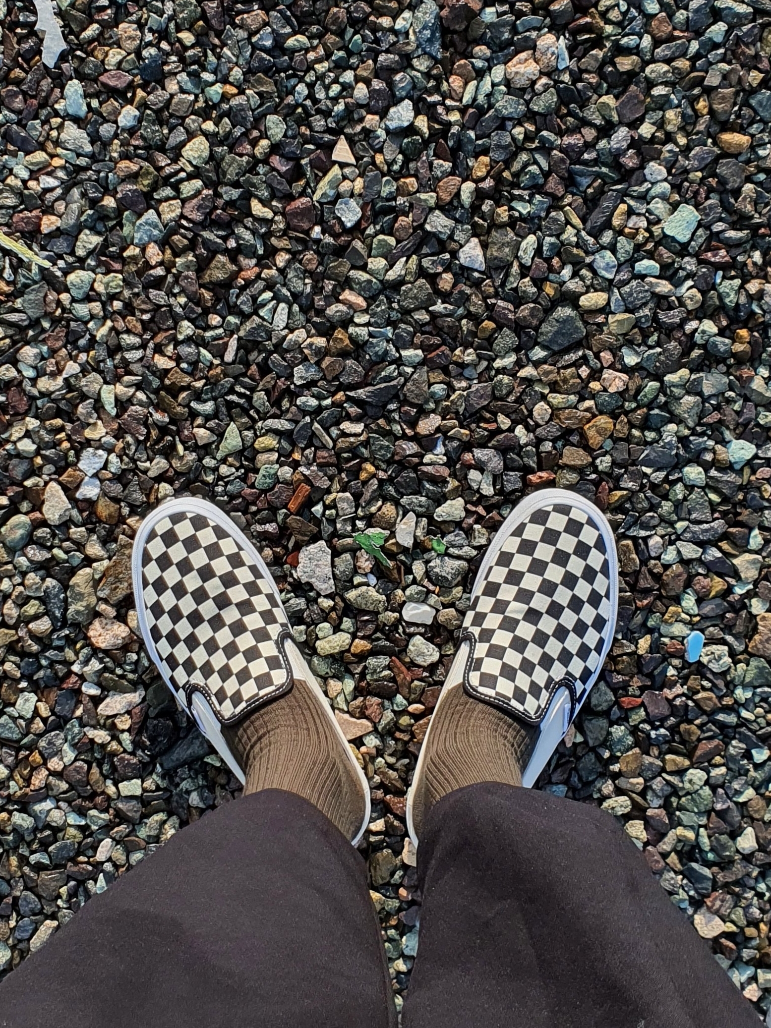 Vans Classic Slip-On Mule Checkerboard Black White 착용 스타일 - 2