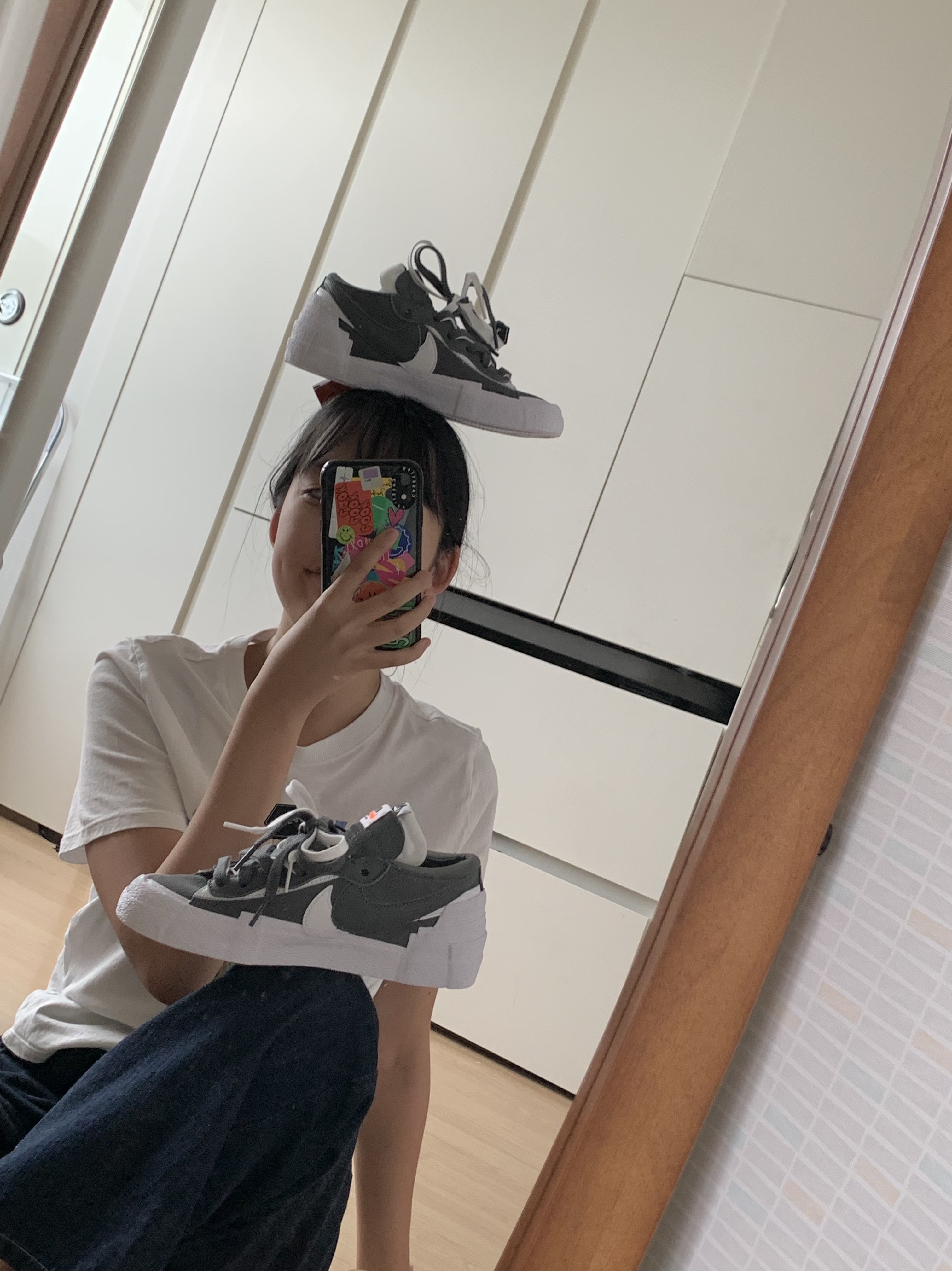Nike x Sacai Blazer Low Iron Grey 착용 스타일 - 2