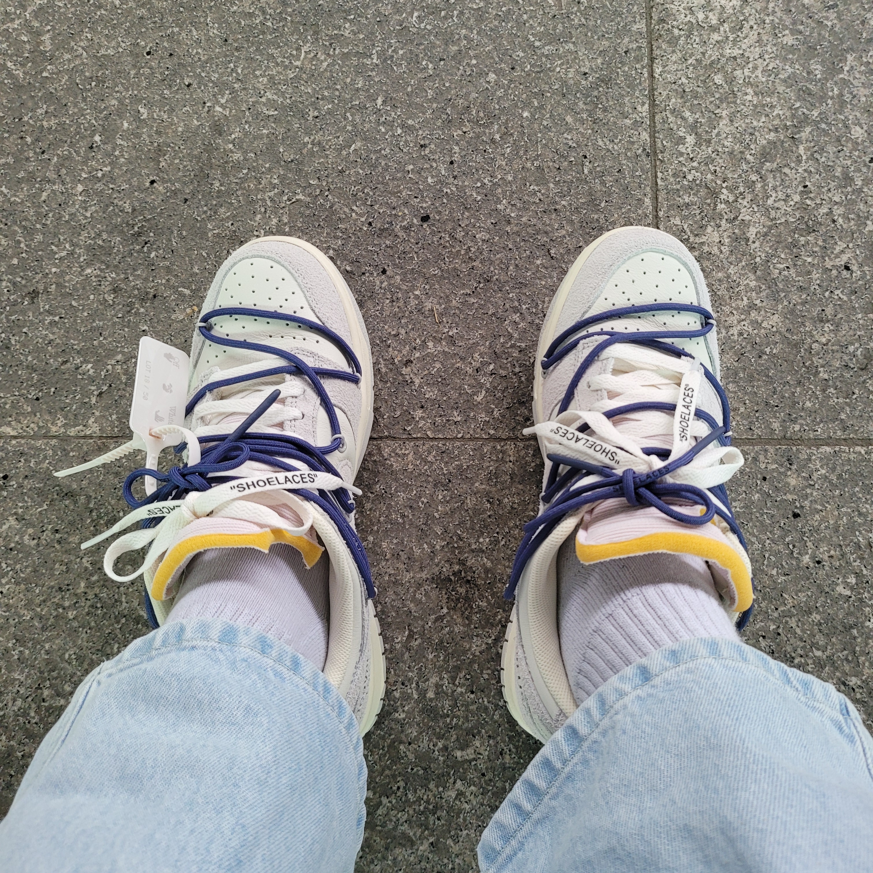 Nike x Off-White Dunk Low The 50 - Lot 18 착용 스타일 - 3