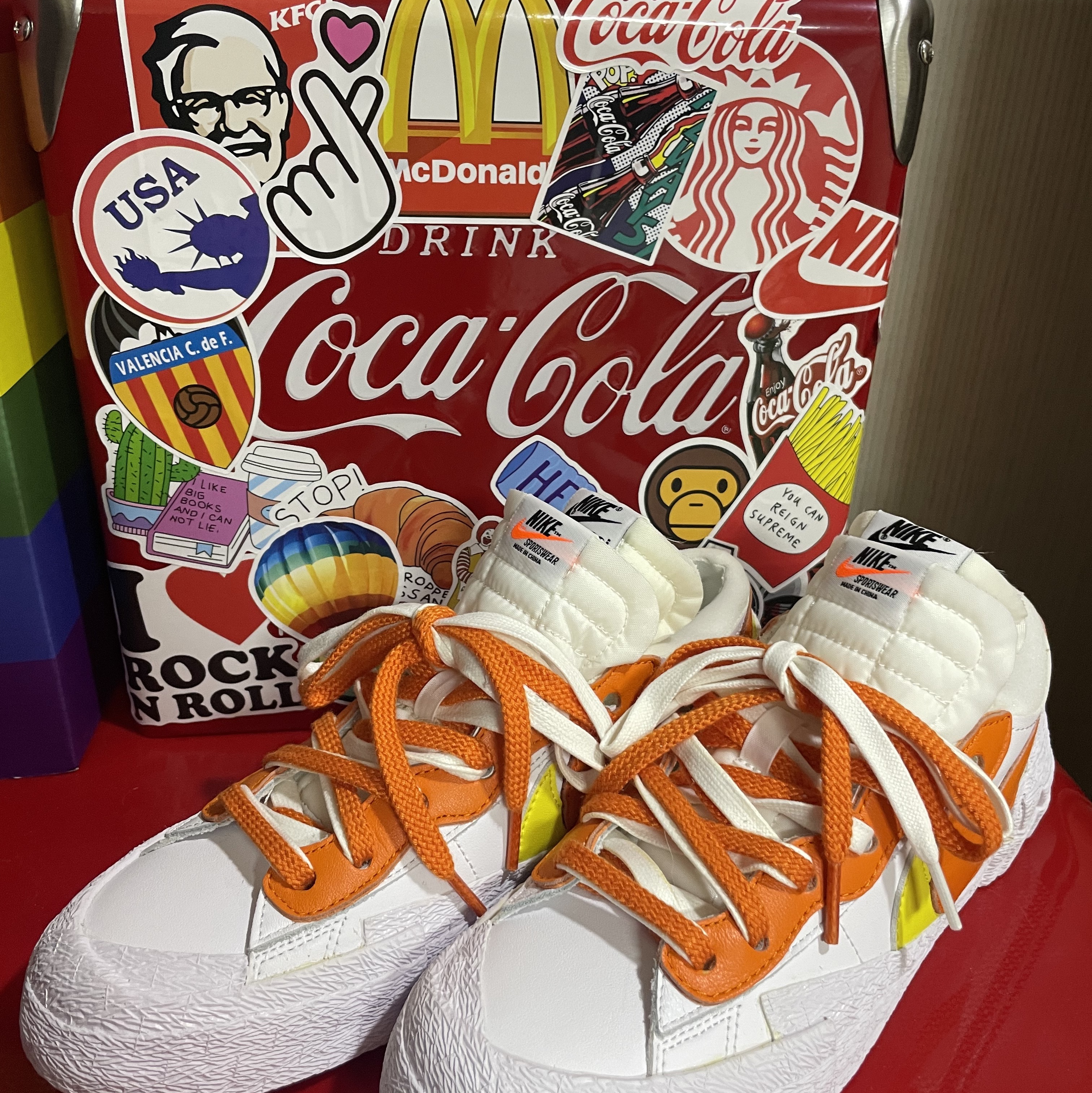 Nike x Sacai Blazer Low Magma Orange 착용 스타일