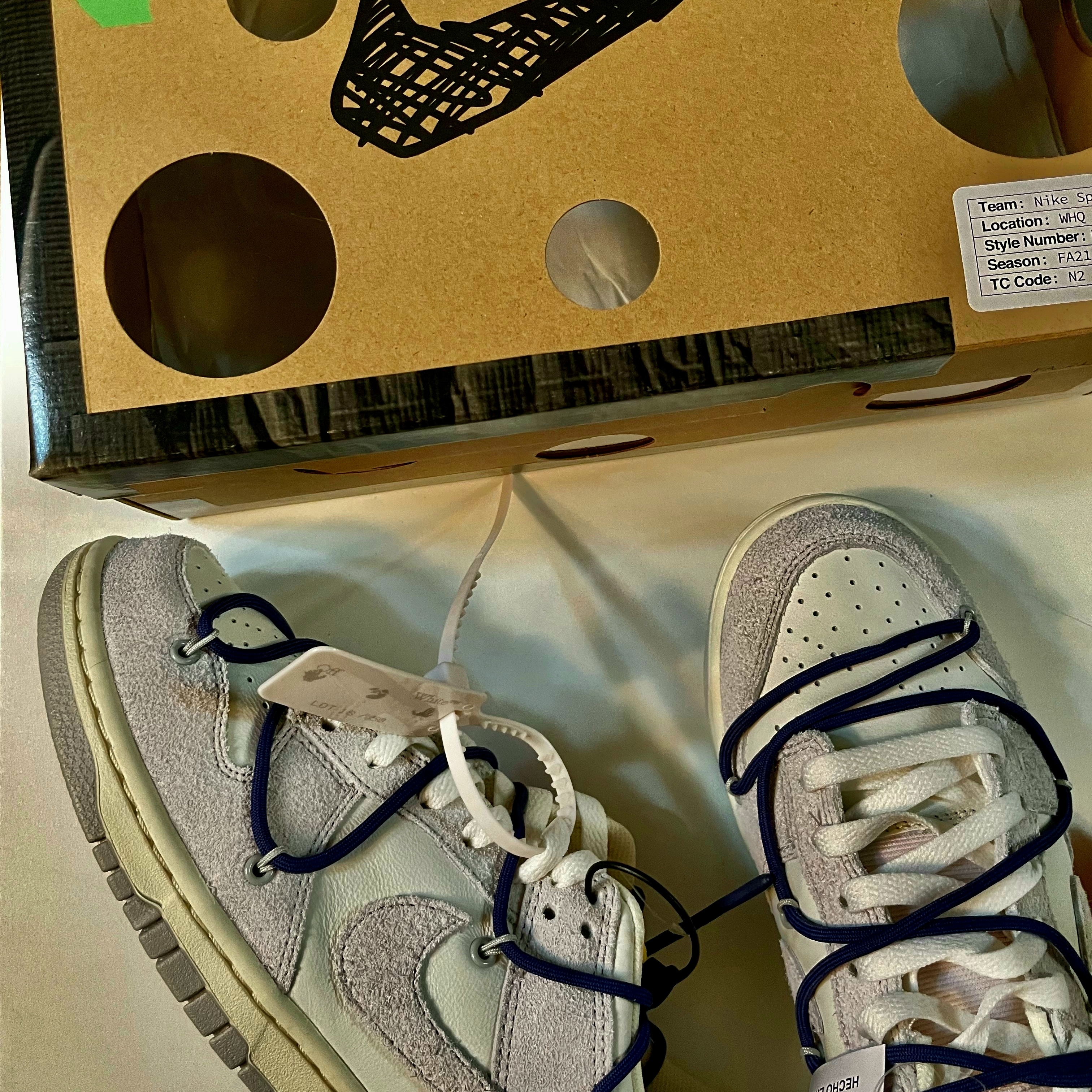 Nike x Off-White Dunk Low The 50 - Lot 18 착용 스타일 - 2