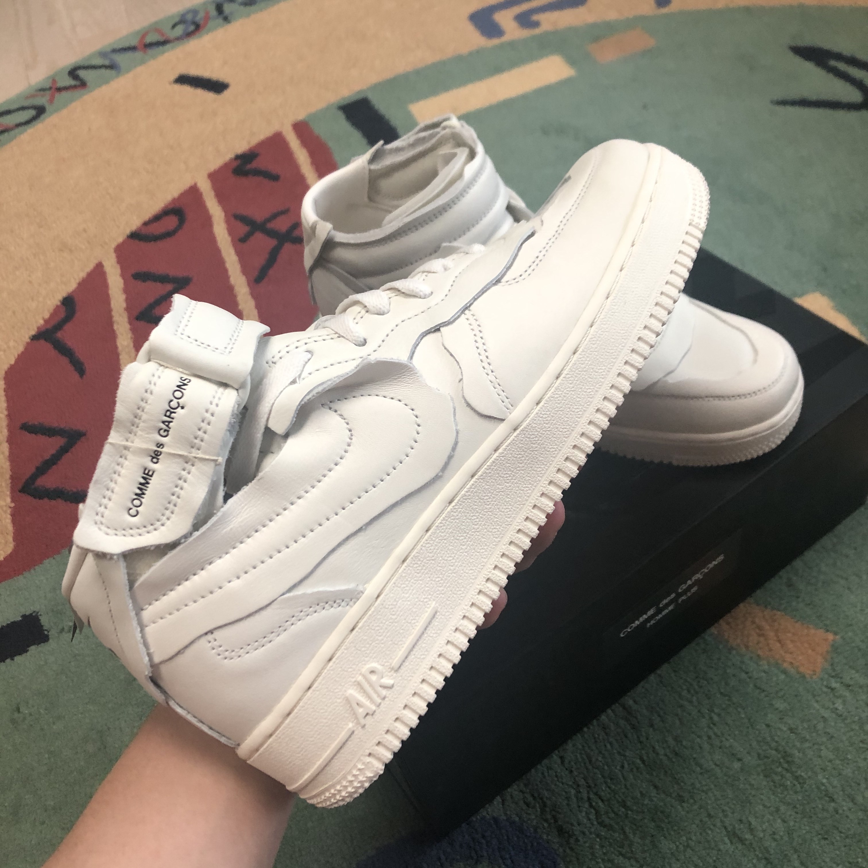 Nike x Comme des Garcons Homme Plus Air Force Mid White 착용 스타일 - 5