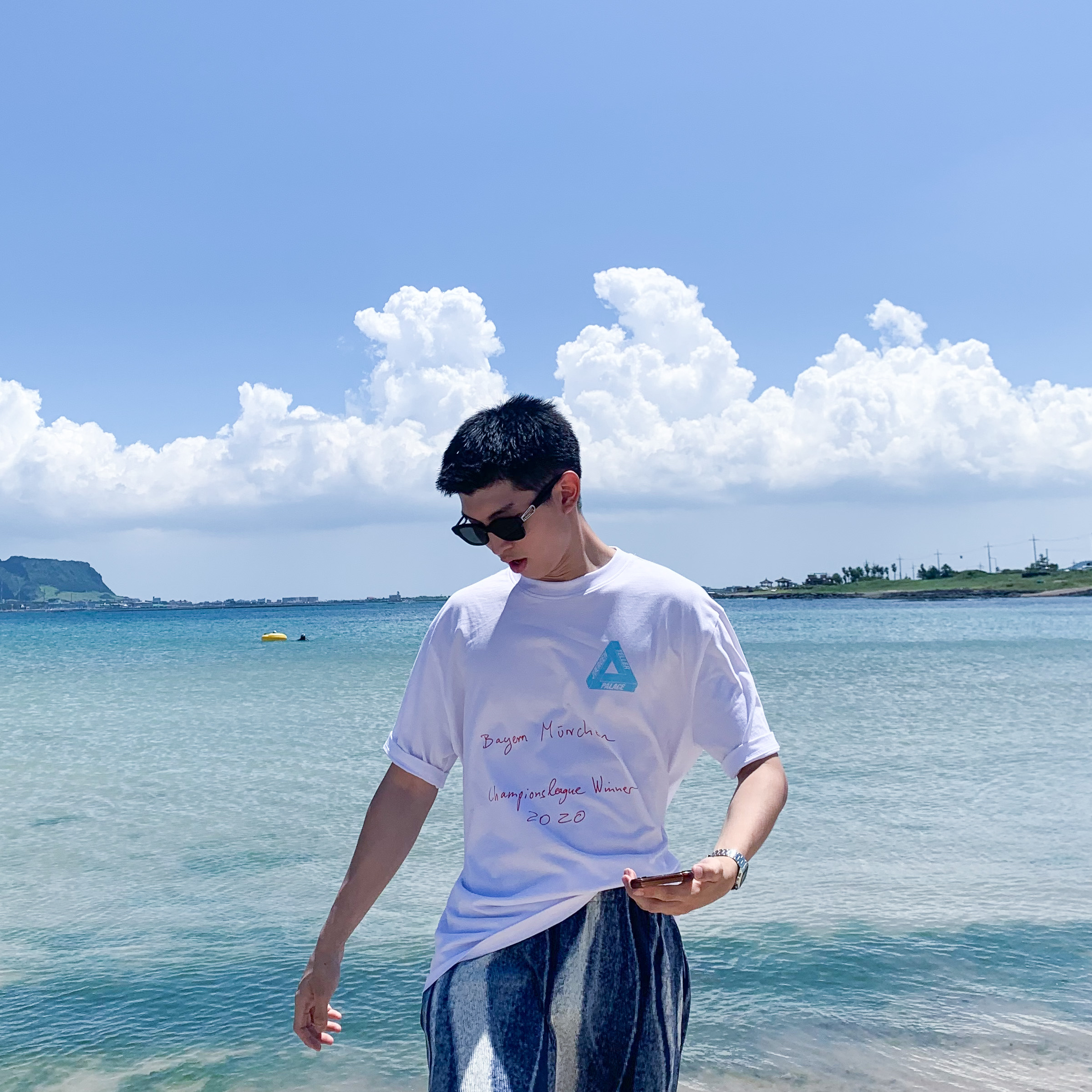 Palace x Juergen Teller T-Shirt 3 White - 21SS 착용 스타일