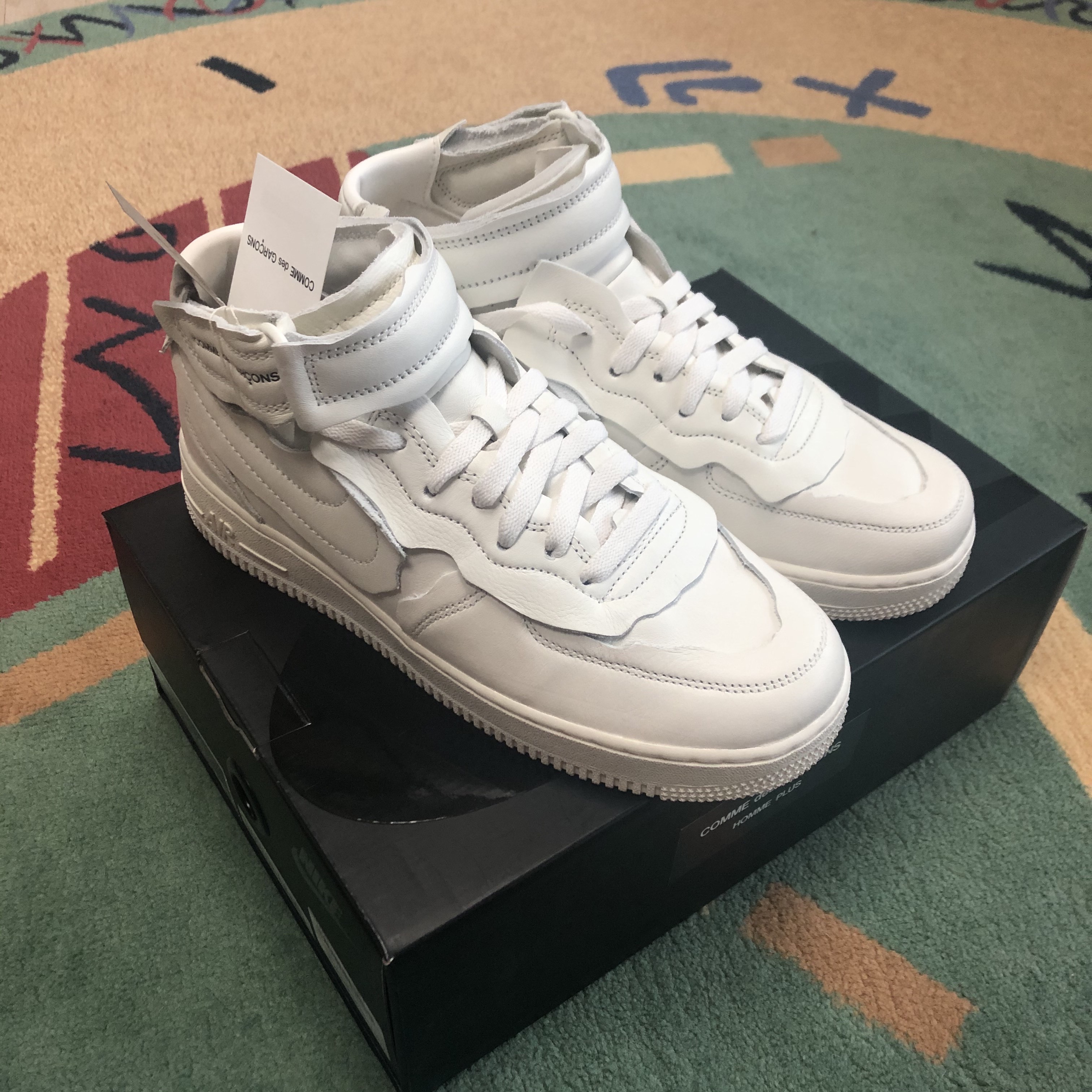 Nike x Comme des Garcons Homme Plus Air Force Mid White 착용 스타일 - 4