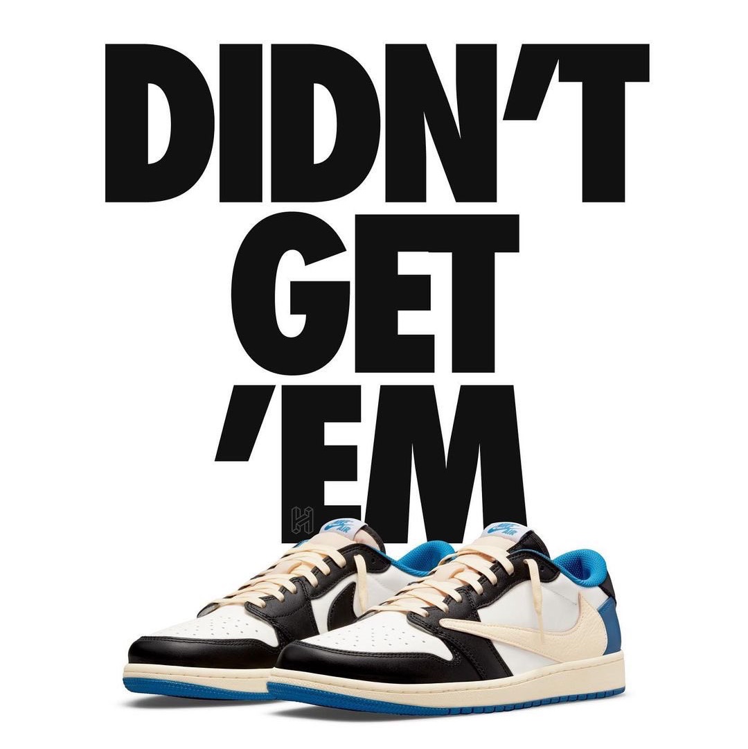 Jordan 1 x Travis Scott x Fragment Retro Low OG SP Military Blue 착용 스타일
