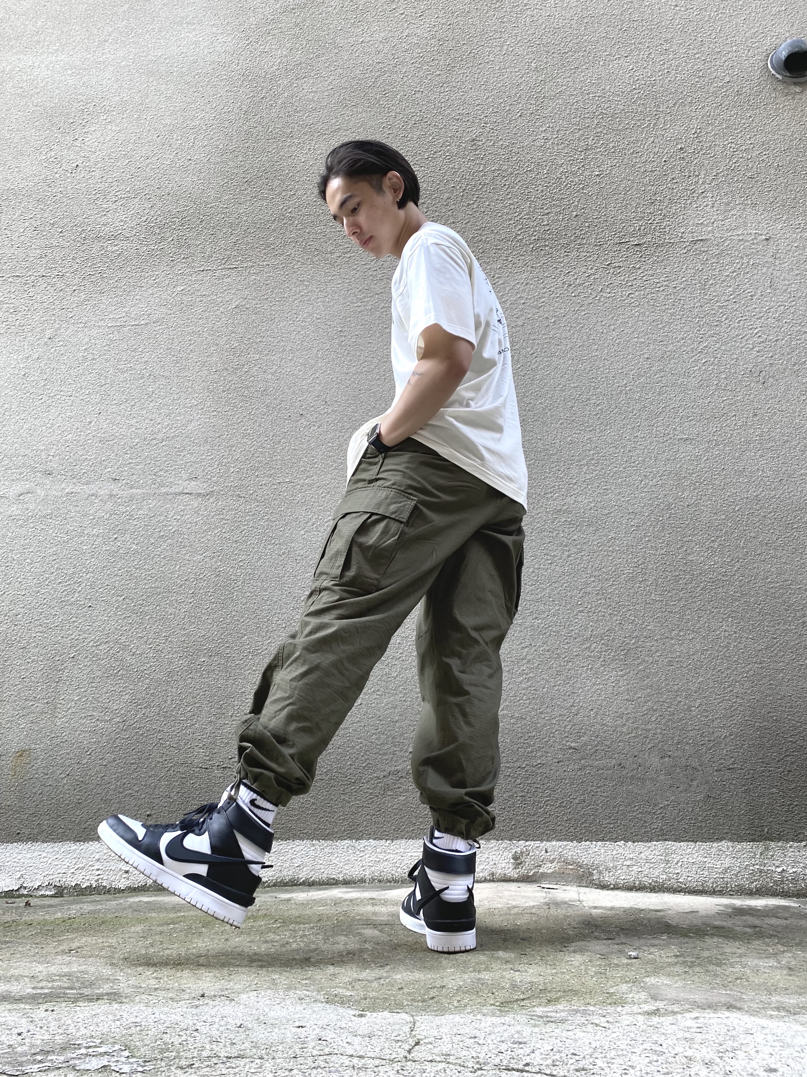 Nike x Ambush Dunk High Black 착용 스타일 - 1