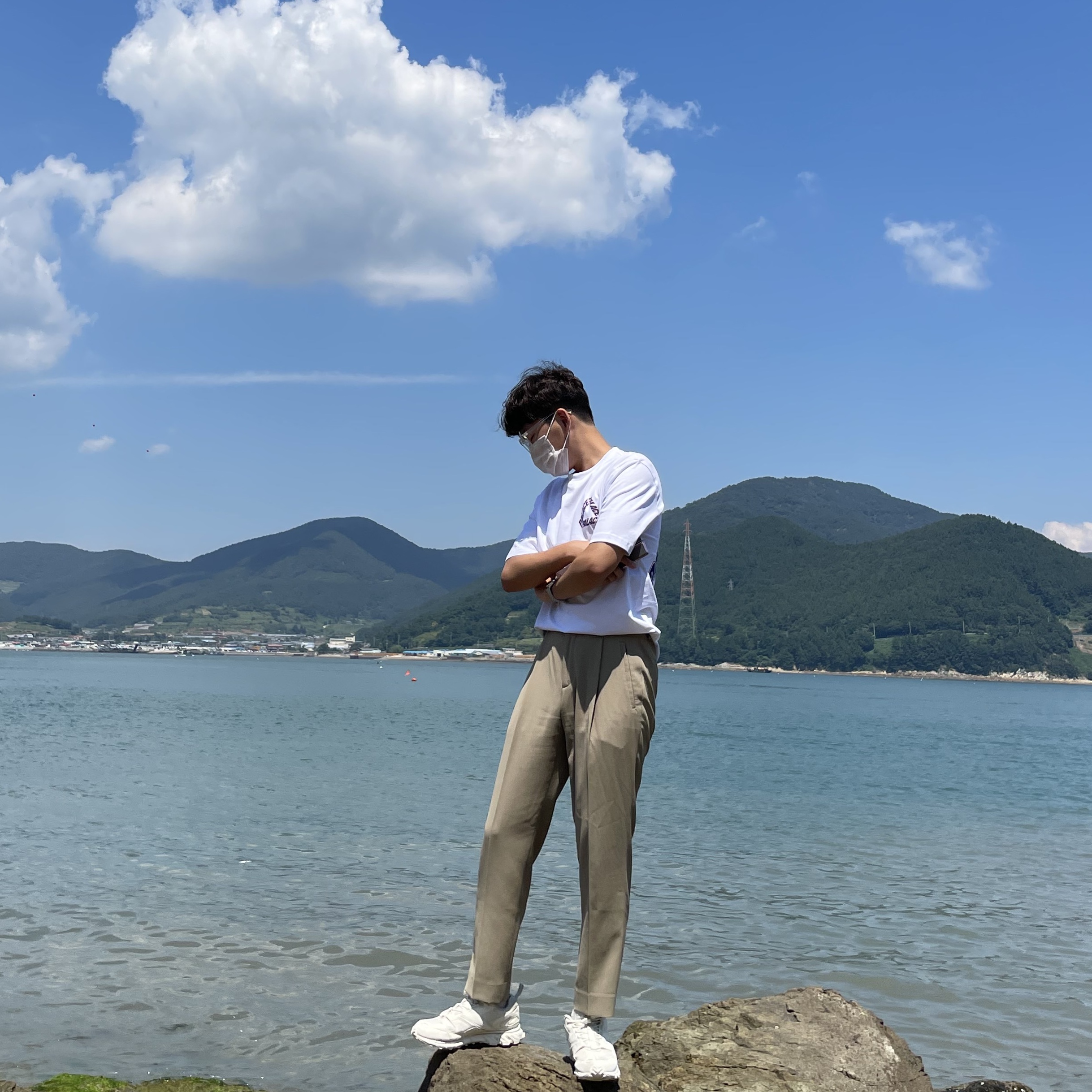 Palace P3 Team T-Shirt White - 20FW 착용 스타일 - 2