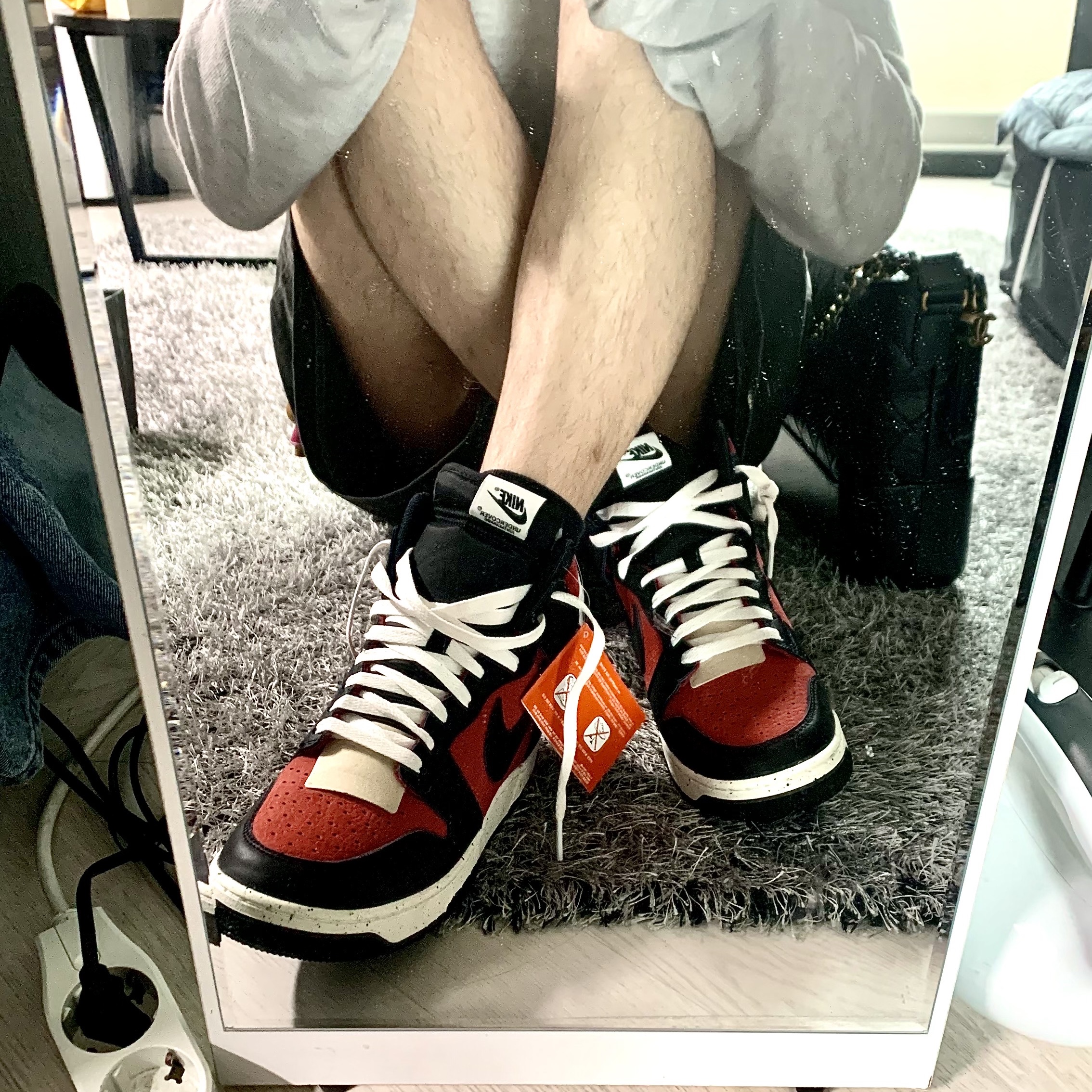 Nike x Undercover Dunk High 1985 Gym Red 착용 스타일 - 1