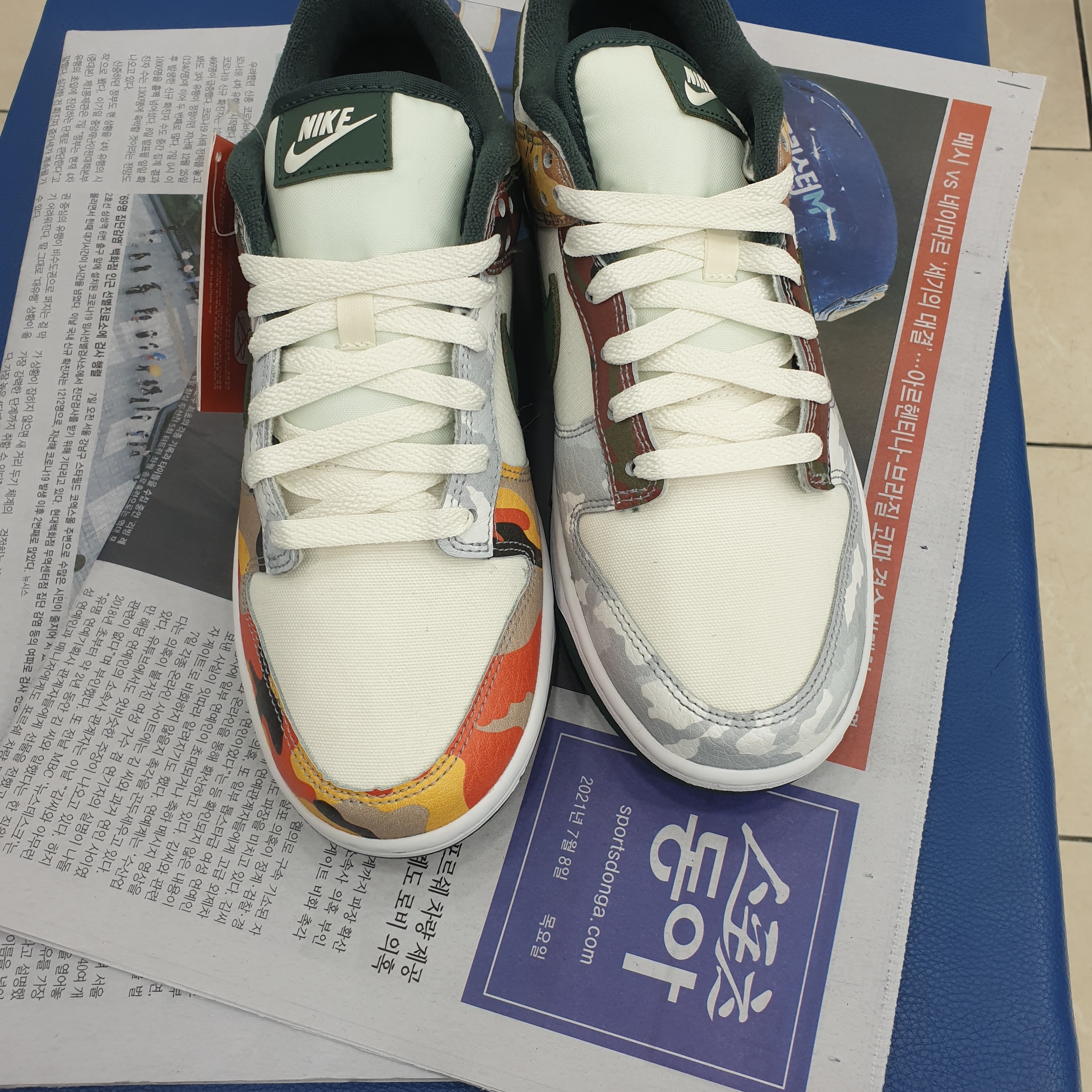Nike Dunk Low SE Sail Multi Camo 착용 스타일 - 4