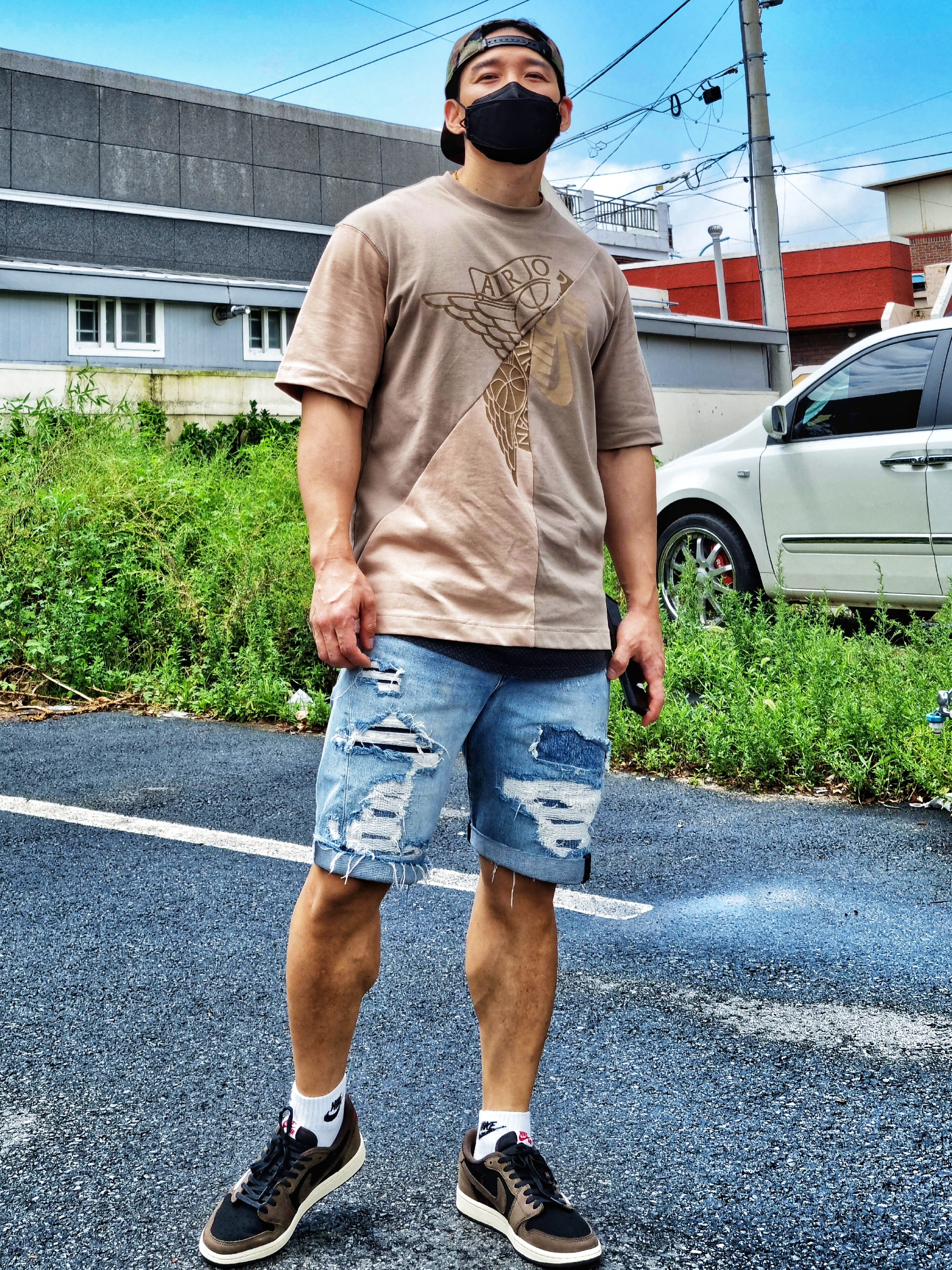Jordan x Travis Scott S/S Top - Asia, Jordan 1 x Travis Scott Retro Low OG SP Mocha 착용 스타일 - 2