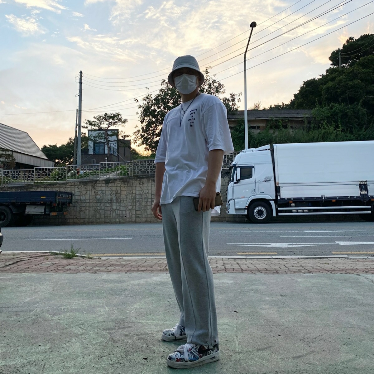 Nike x Peaceminusone Air Force 1 Low Para-Noise 2.0 착용 스타일