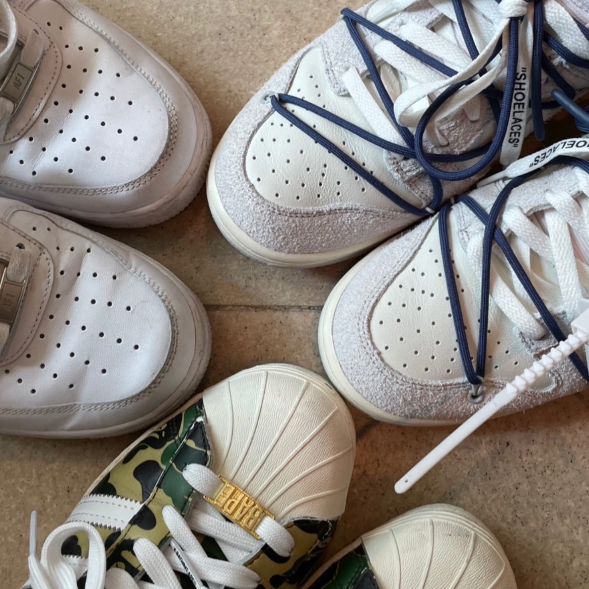 Nike Air Force 1 '07 Low White, Nike x Off-White Dunk Low The 50 - Lot 18 착용 스타일