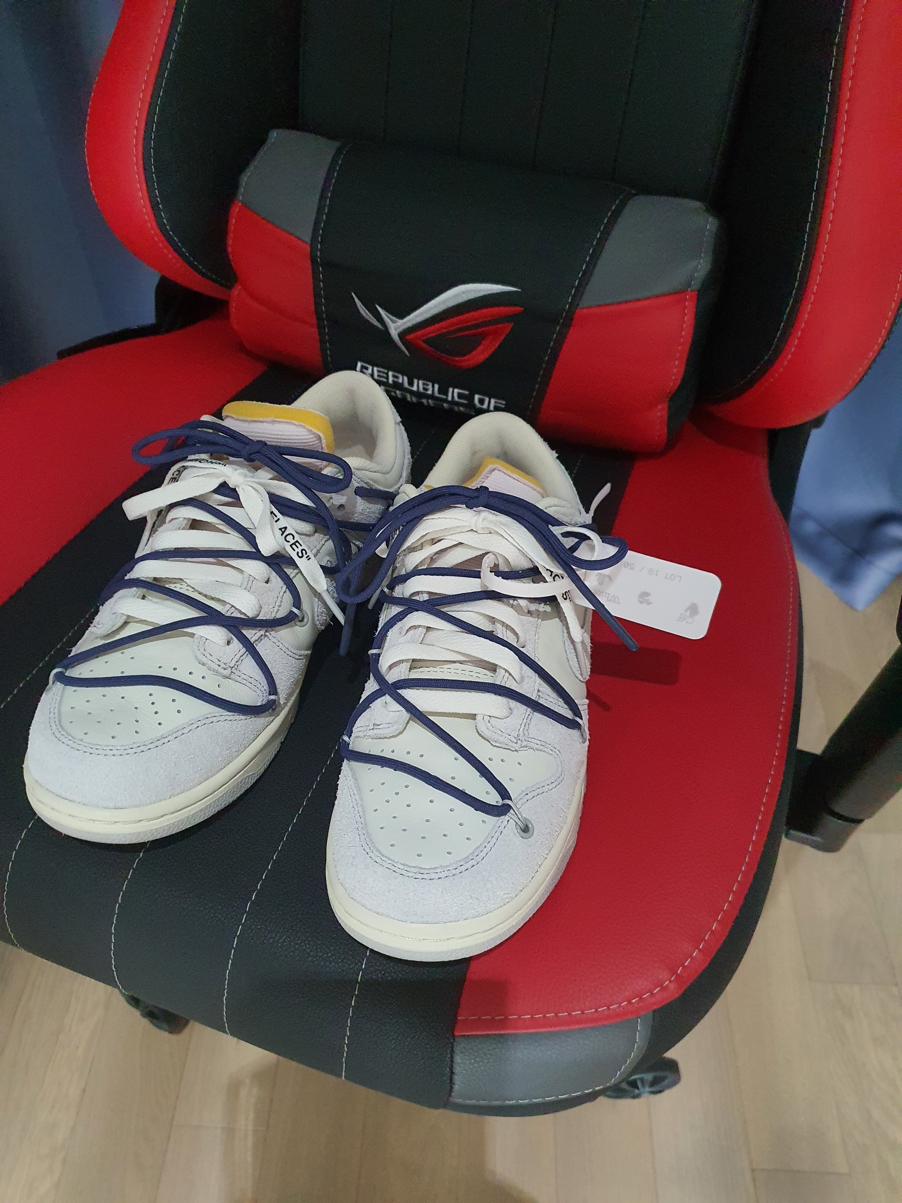 Nike x Off-White Dunk Low The 50 - Lot 18 착용 스타일 - 5