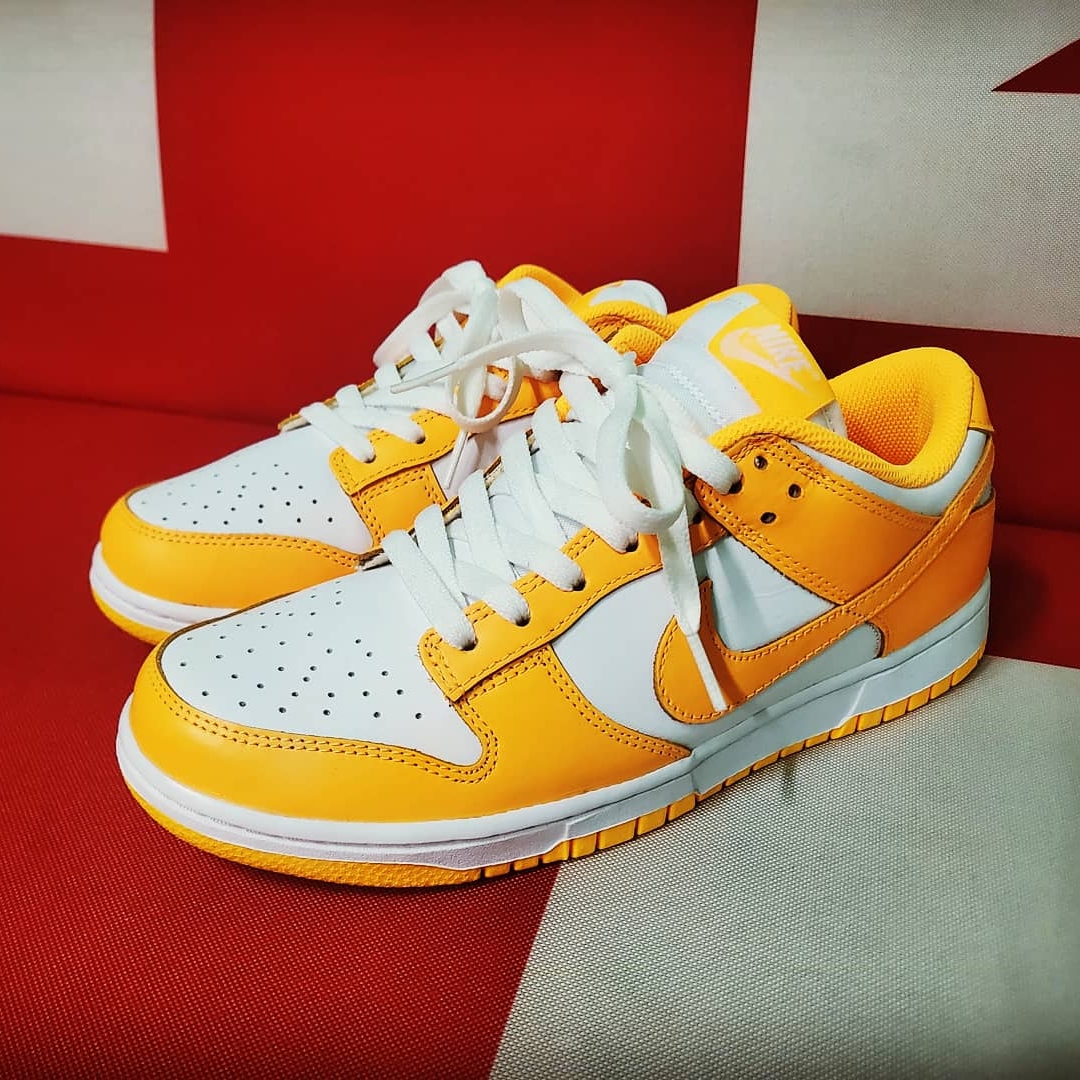 (W) Nike Dunk Low Laser Orange 착용 스타일 - 1