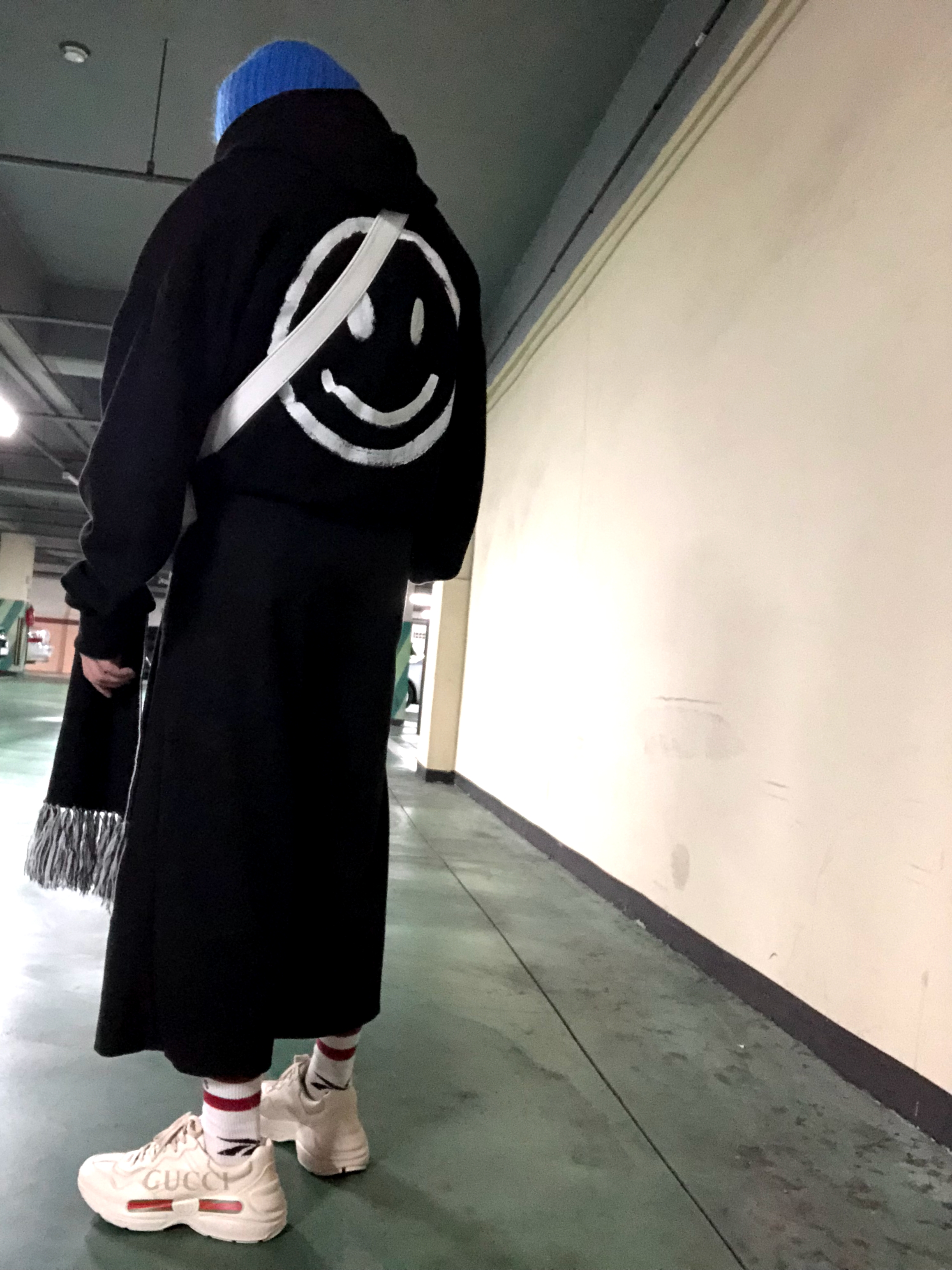 (W) Gucci Rhyton Leather Sneakers Logo 착용 스타일