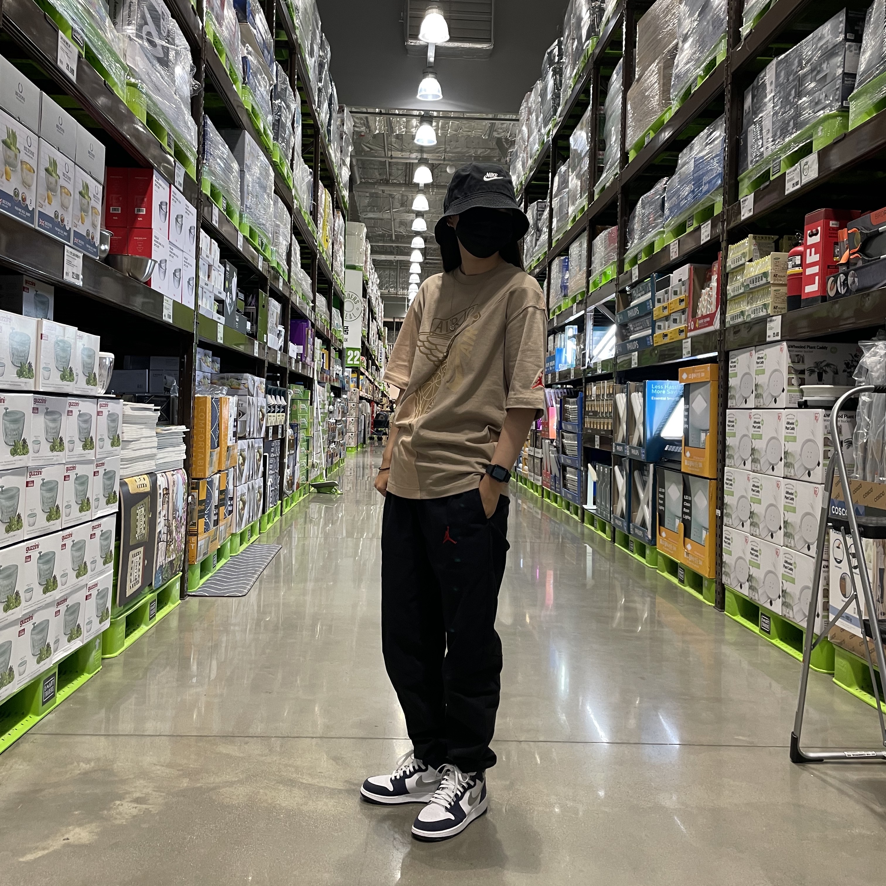 (GS) Jordan 1 Retro High OG CO.JP Midnight Navy, Jordan x Travis Scott S/S Top - Asia 착용 스타일