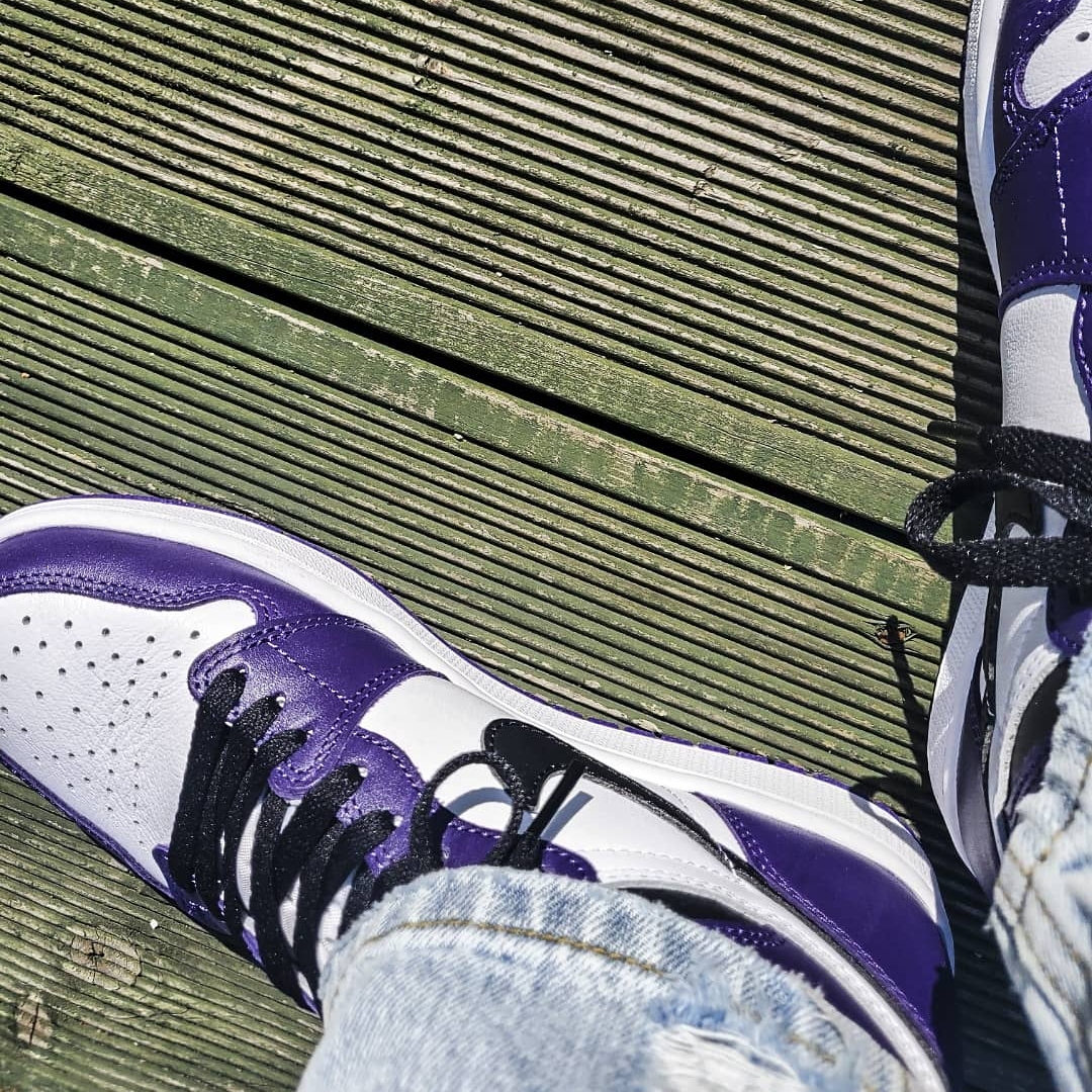 Jordan 1 Retro High OG Court Purple 2020 착용 스타일 - 3