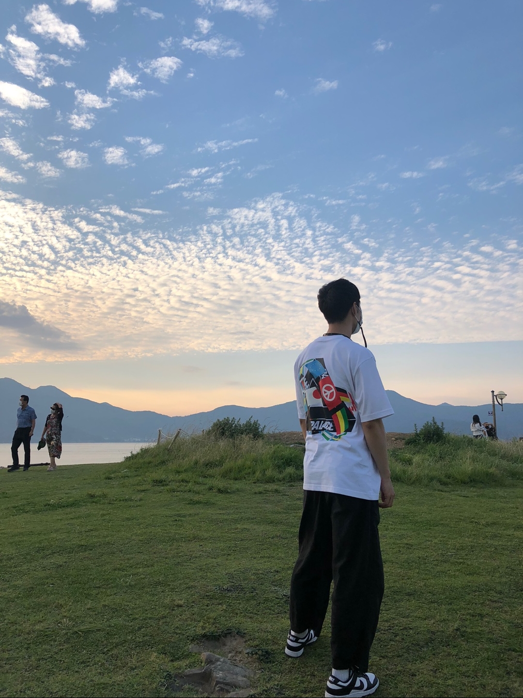 Nike Dunk Low Retro Black, Palace Tri-Flag T-Shirt White - 21SS 착용 스타일
