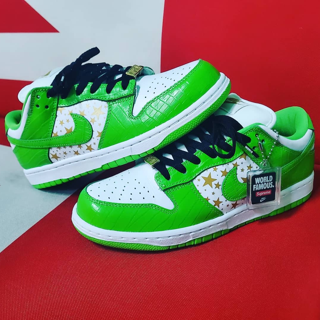 Nike x Supreme SB Dunk Low Mean Green 착용 스타일 - 1