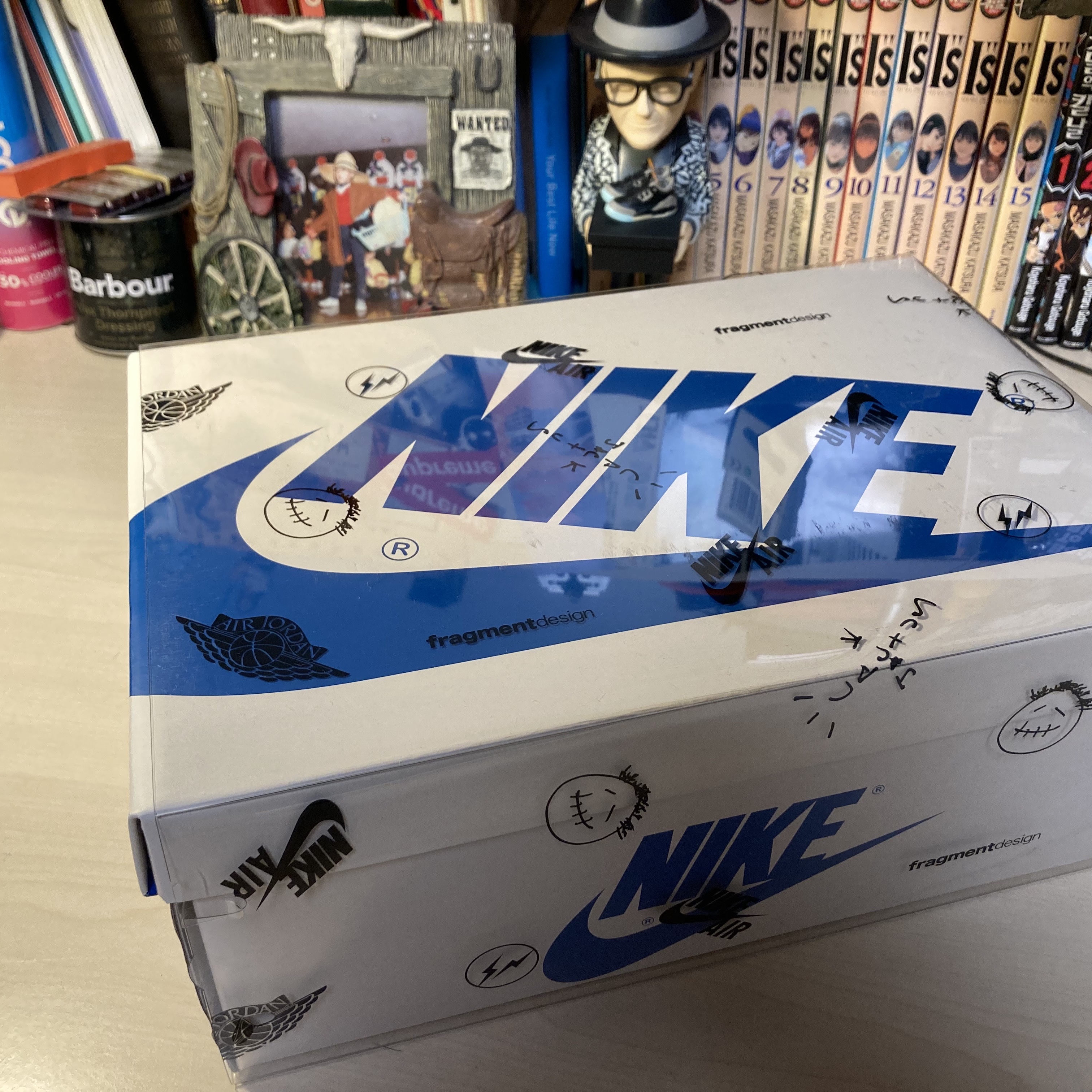 Jordan 1 x Travis Scott x Fragment Retro Low OG SP Military Blue 착용 스타일 - 2