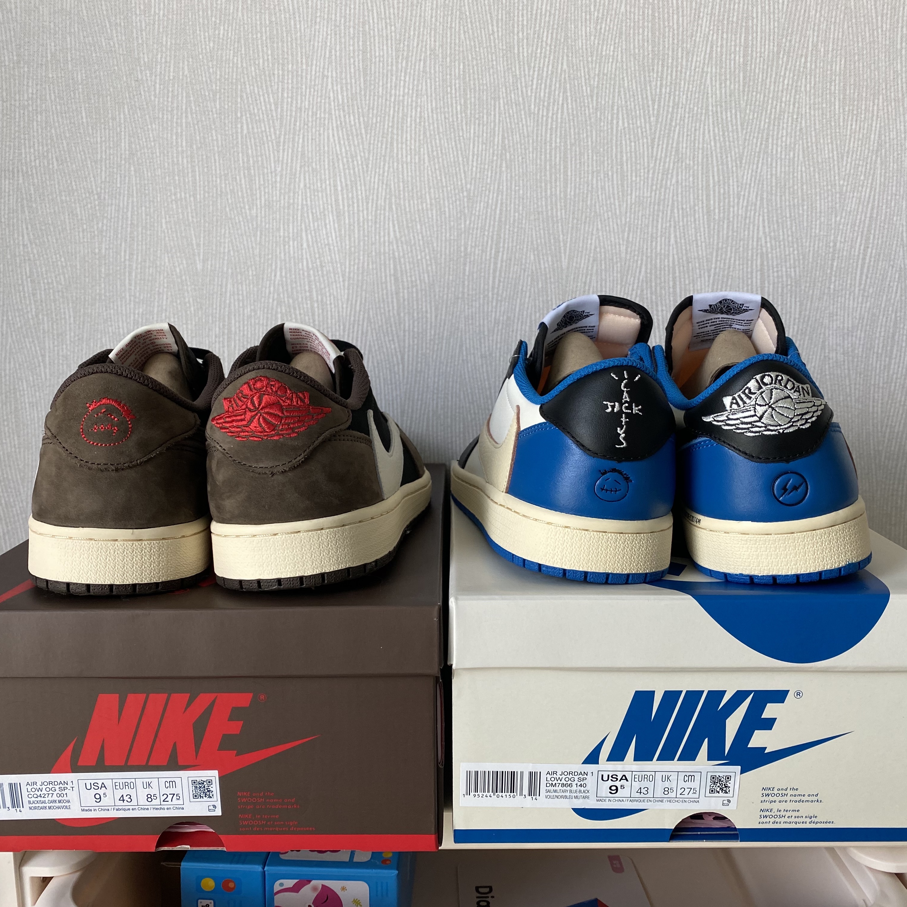 Jordan 1 x Travis Scott x Fragment Retro Low OG SP Military Blue, Jordan 1 x Travis Scott Retro Low OG SP Mocha 착용 스타일 - 4