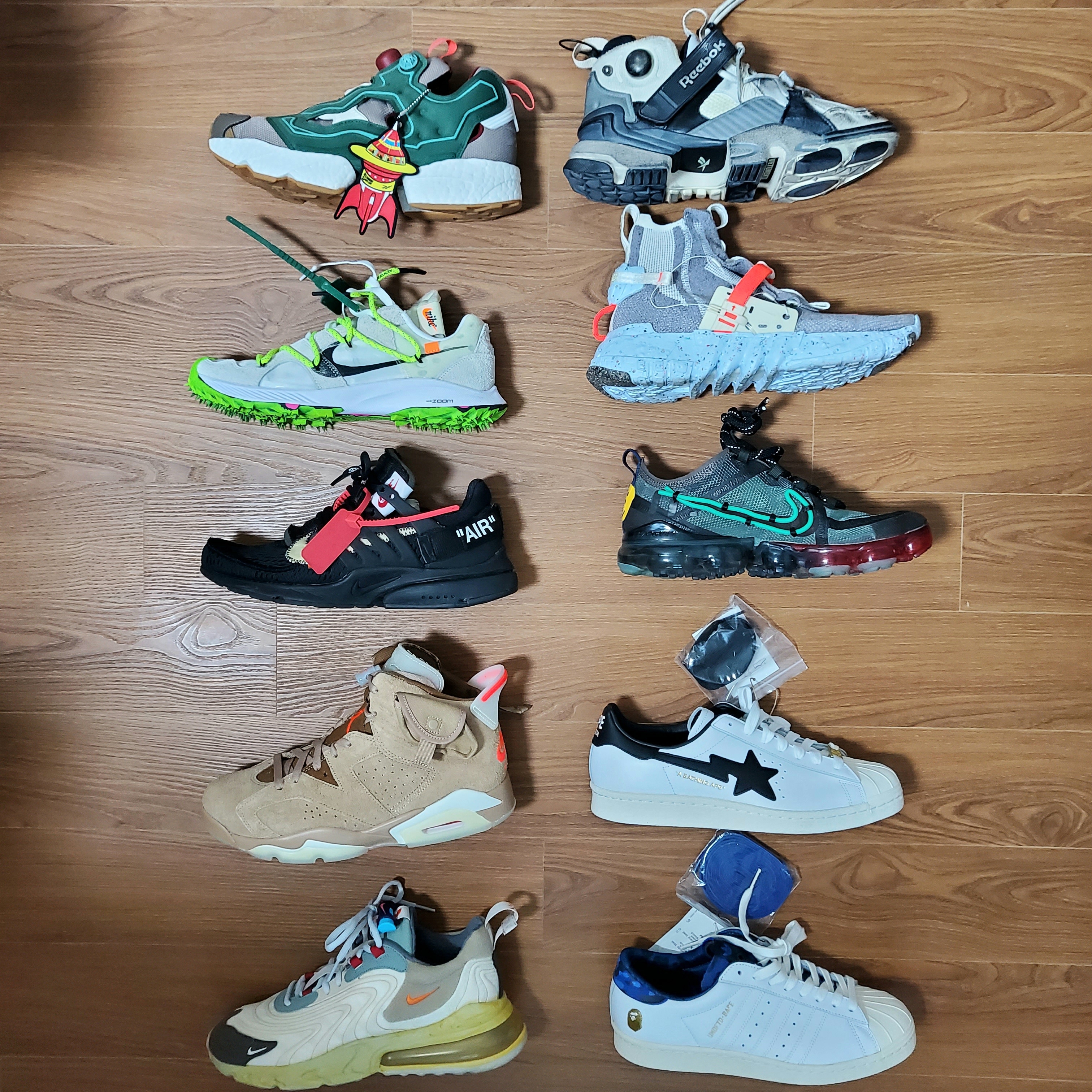 Nike x Off-White Air Presto Black, (W) Nike x Off-White Zoom Terra Kiger 5 White 착용 스타일
