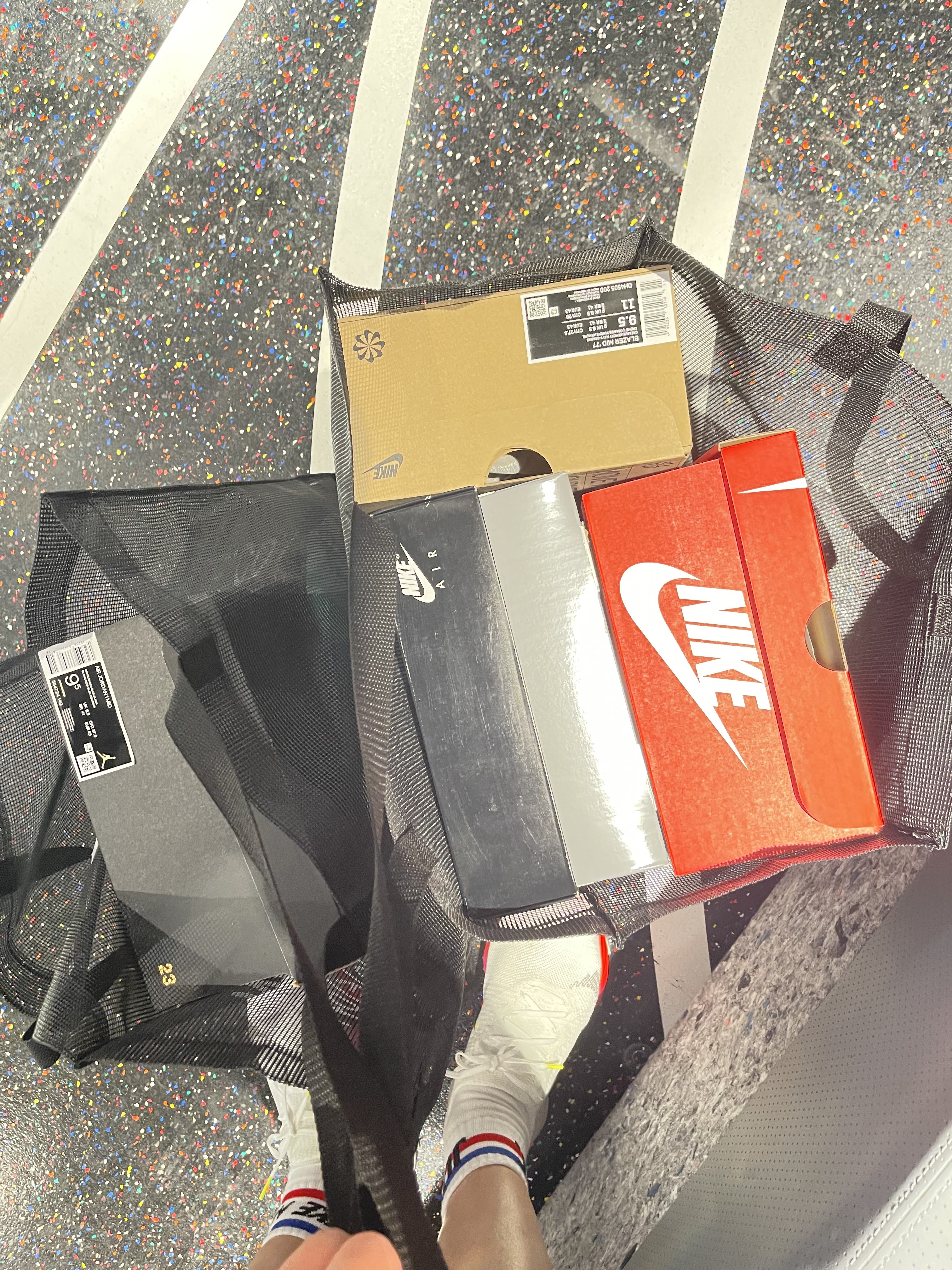Jordan 1 Mid Racer Blue, Jordan 11 Retro Low Legend Blue 착용 스타일 - 1