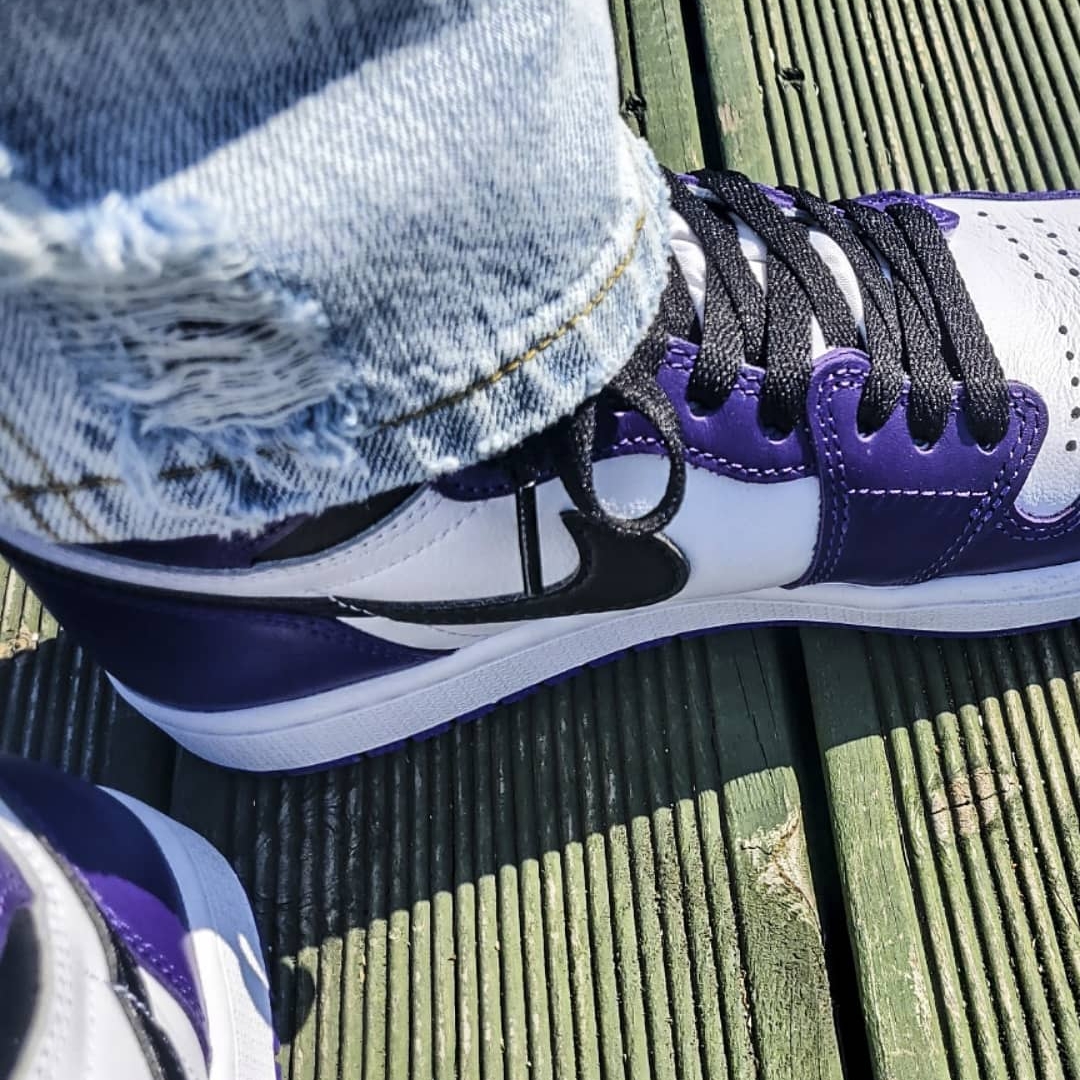 Jordan 1 Retro High OG Court Purple 2020 착용 스타일 - 4