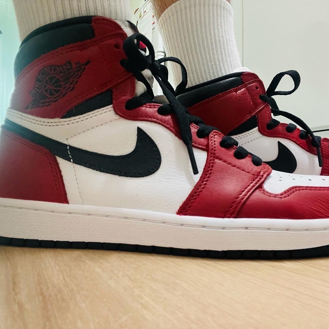 Jordan 1 Retro High OG Light Fusion Red 착용 스타일 - 3