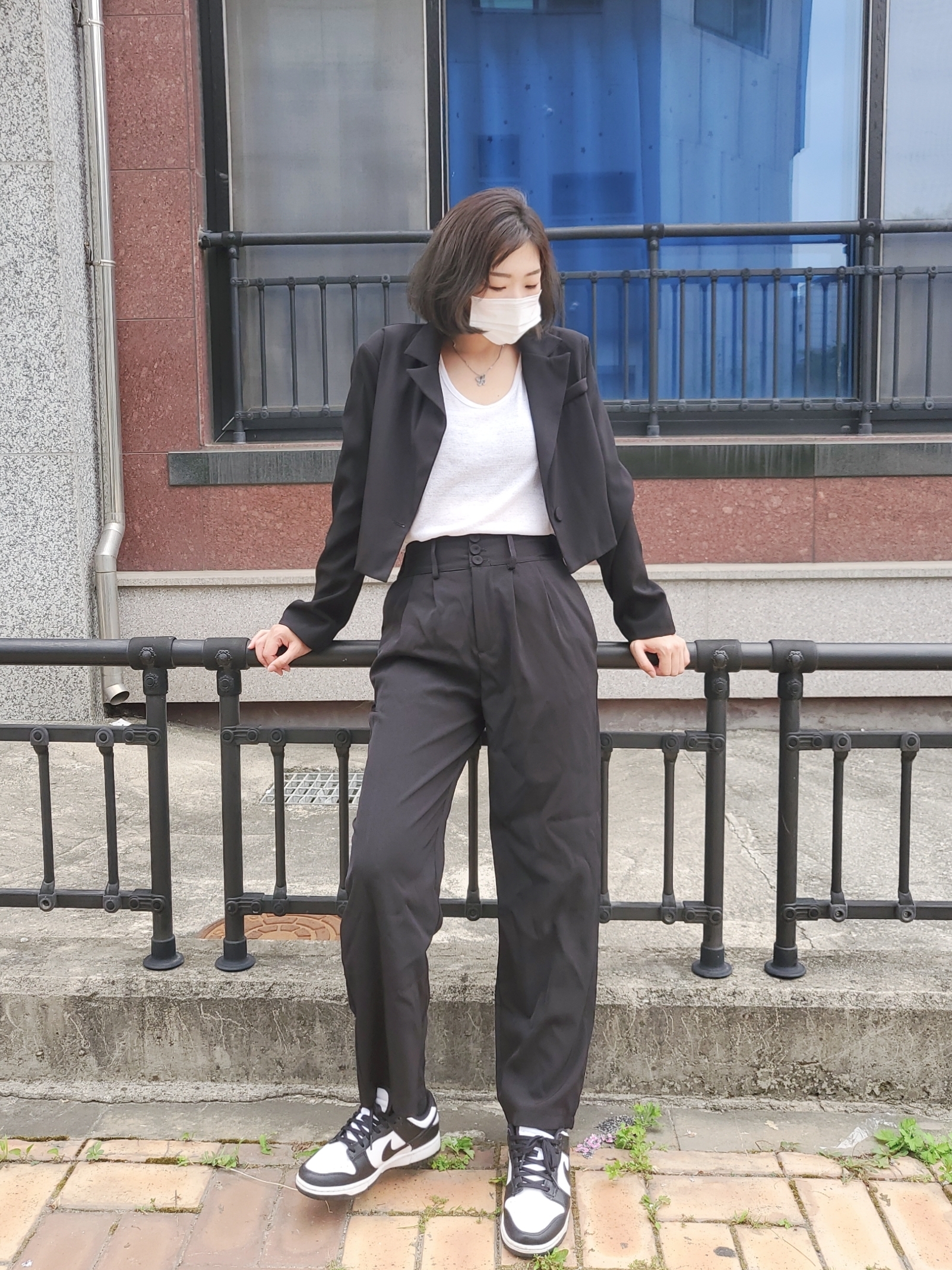 (W) Nike Dunk Low Black 착용 스타일