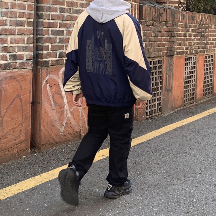 Nike x Cav Empt Track Jacket Navy 착용 스타일