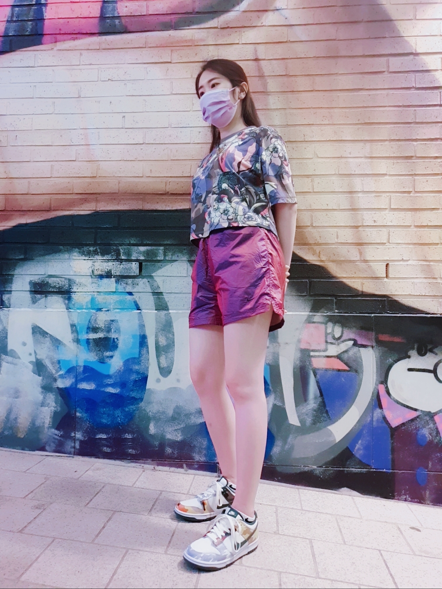 (GS) Nike Dunk Low SE Sail Multi Camo 착용 스타일