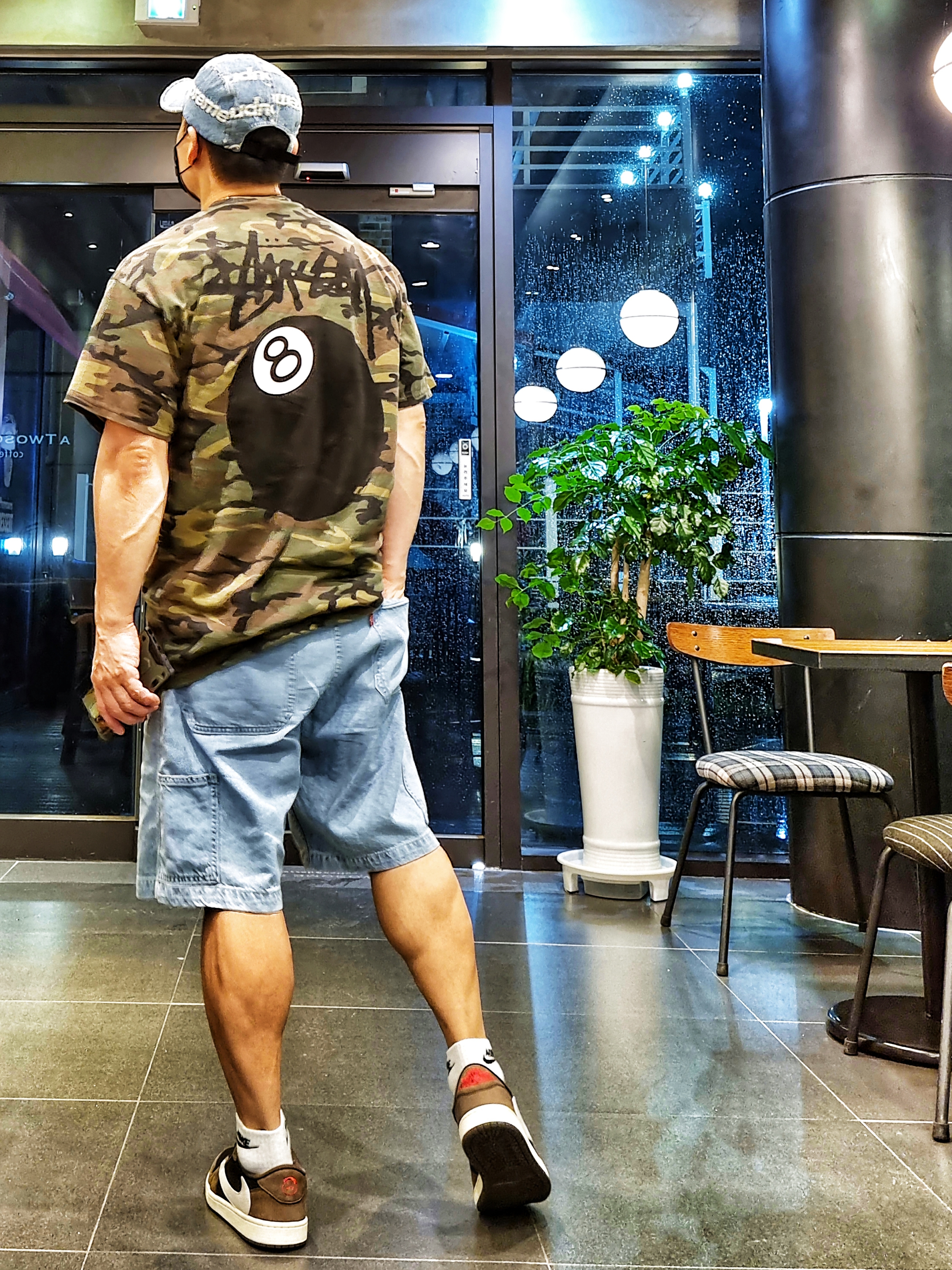 Supreme Frayed Logos Denim Camp Cap Blue - 21SS, Stussy 8 Ball T-Shirt Camo 착용 스타일 - 2