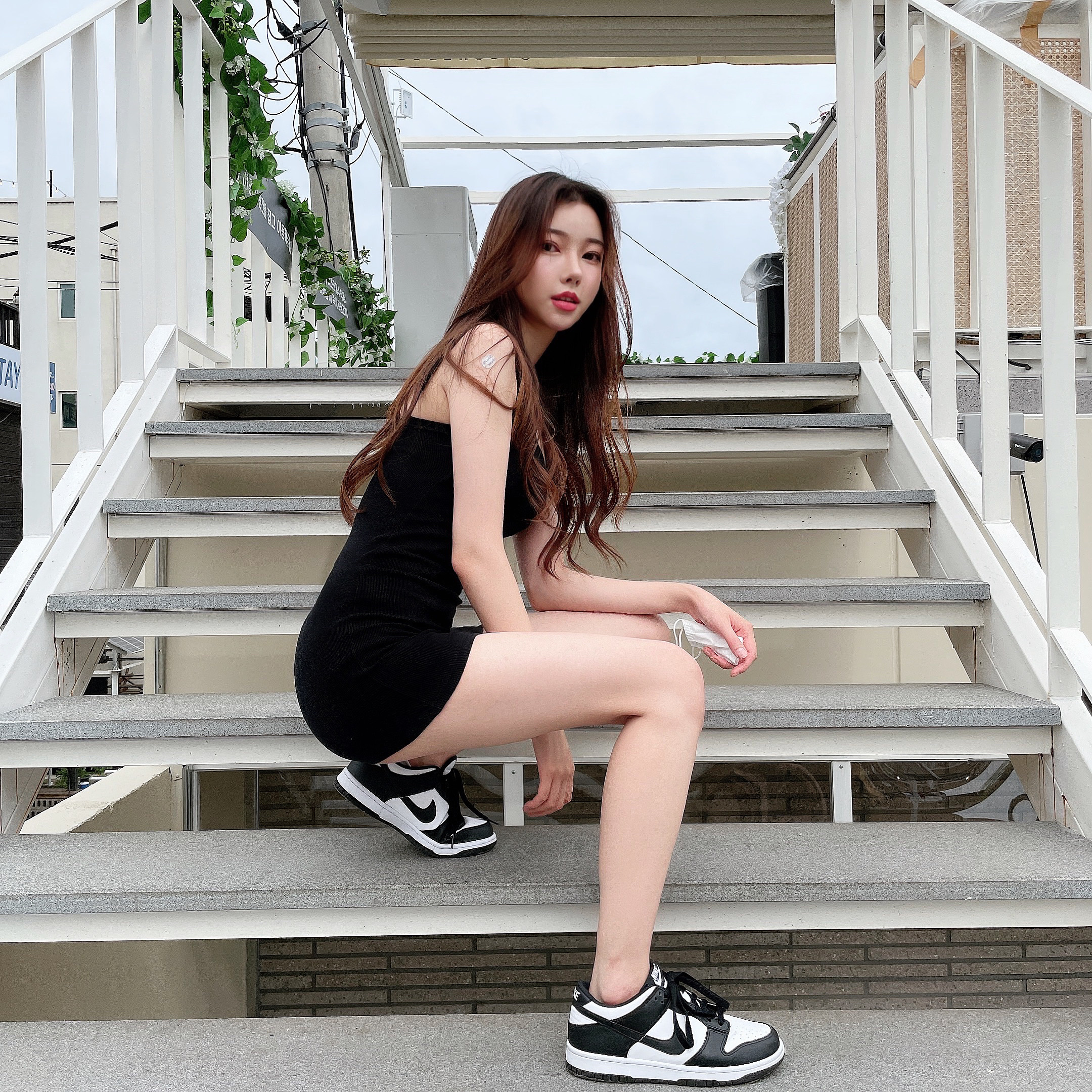(W) Nike Dunk Low Black 착용 스타일