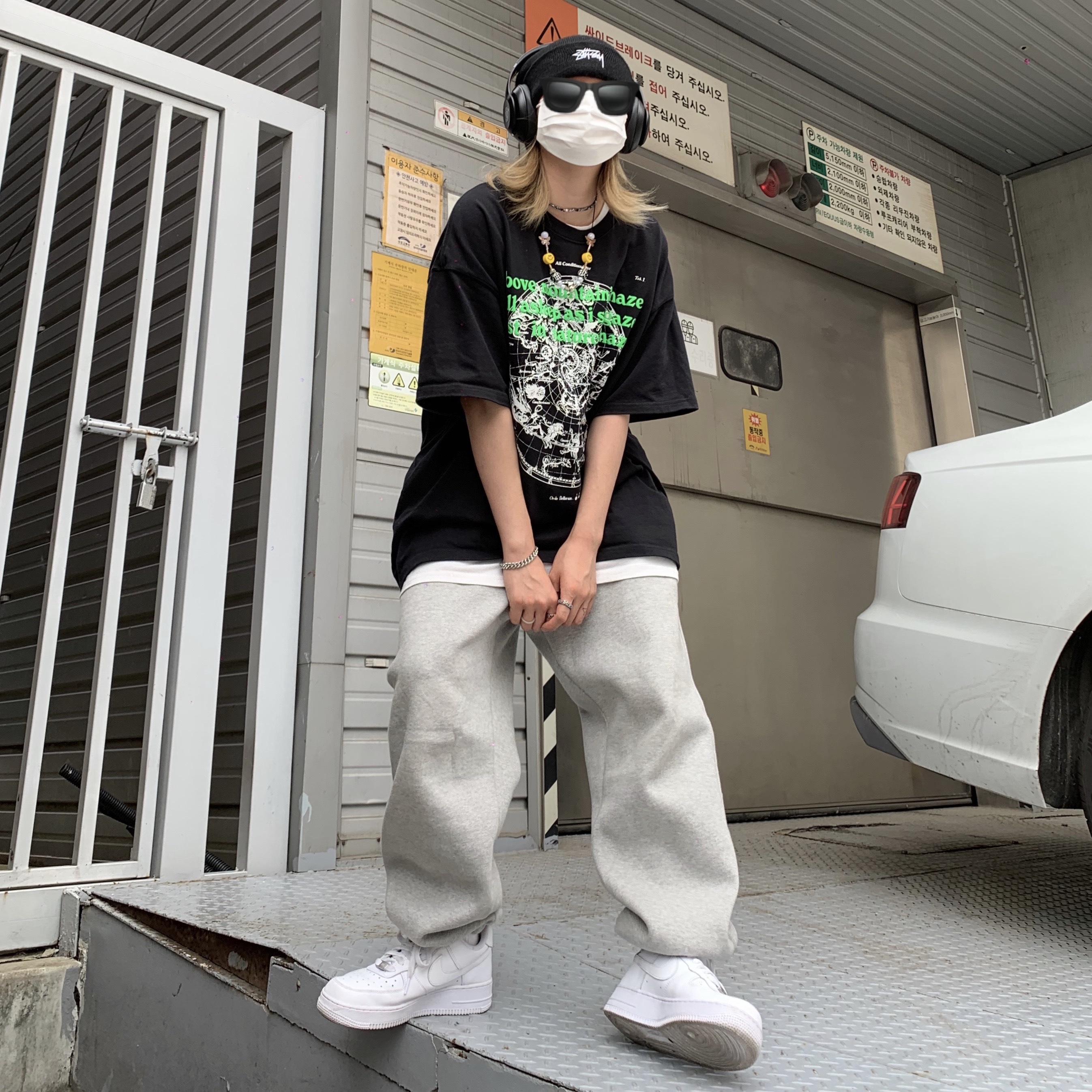 Nike Air Force 1 '07 Low White, Nike ACG Stargaze T-shirt Black - Asia 착용 스타일