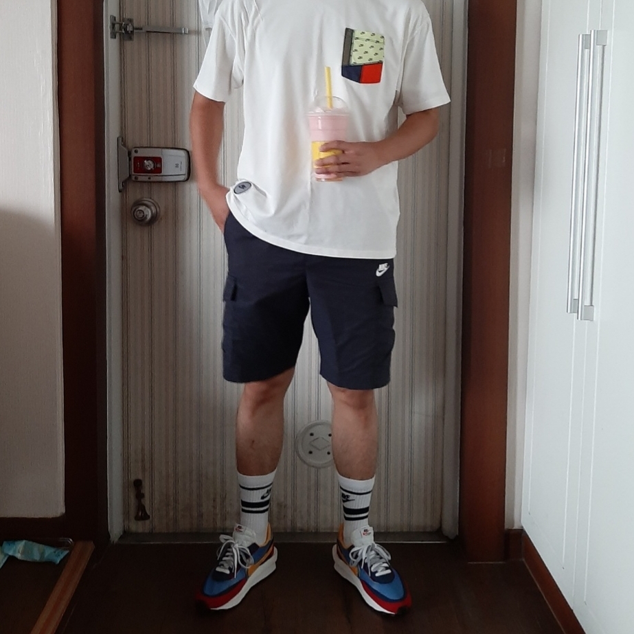Nike x Sacai LDWaffle Blue Multi 착용 스타일