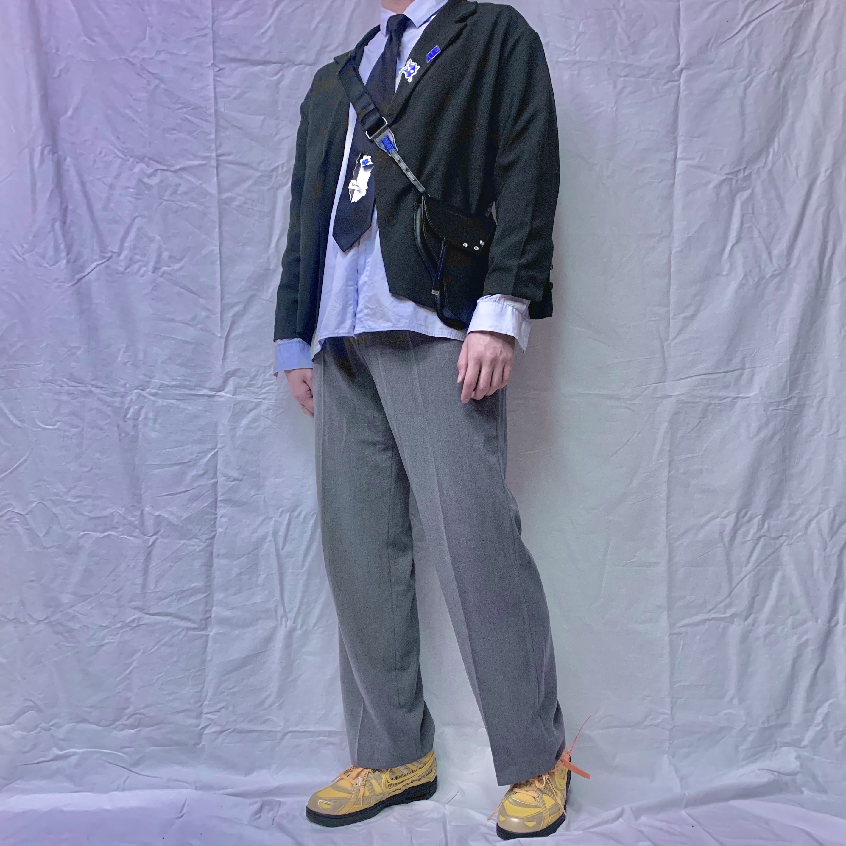 Nike x Off-White Air Rubber Dunk University Gold 착용 스타일