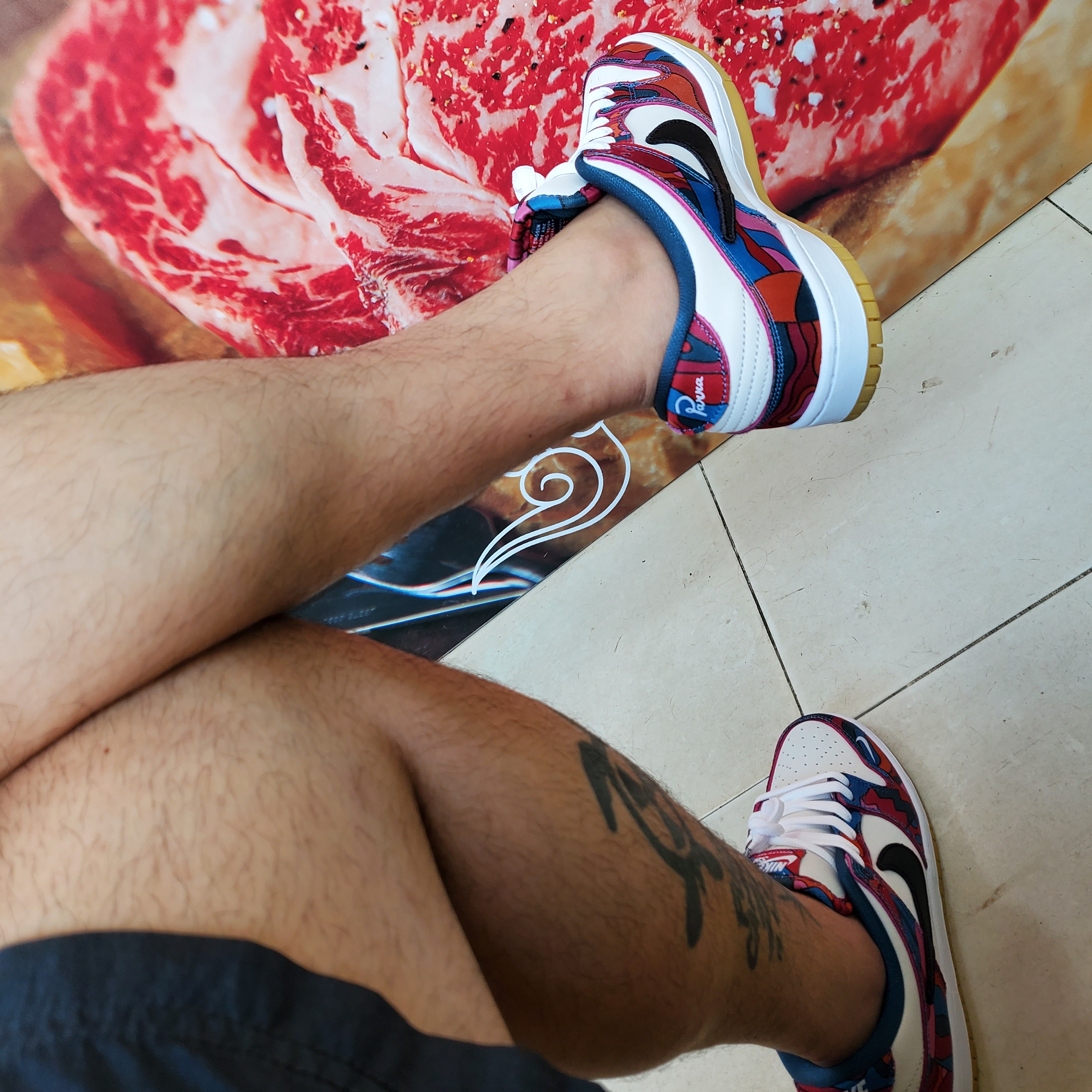 Nike x Parra SB Dunk Low Pro Abstract Art, Palace I Don’t Skate On A Sunday T-Shirt Grey Marl - 20SS 착용 스타일 - 2