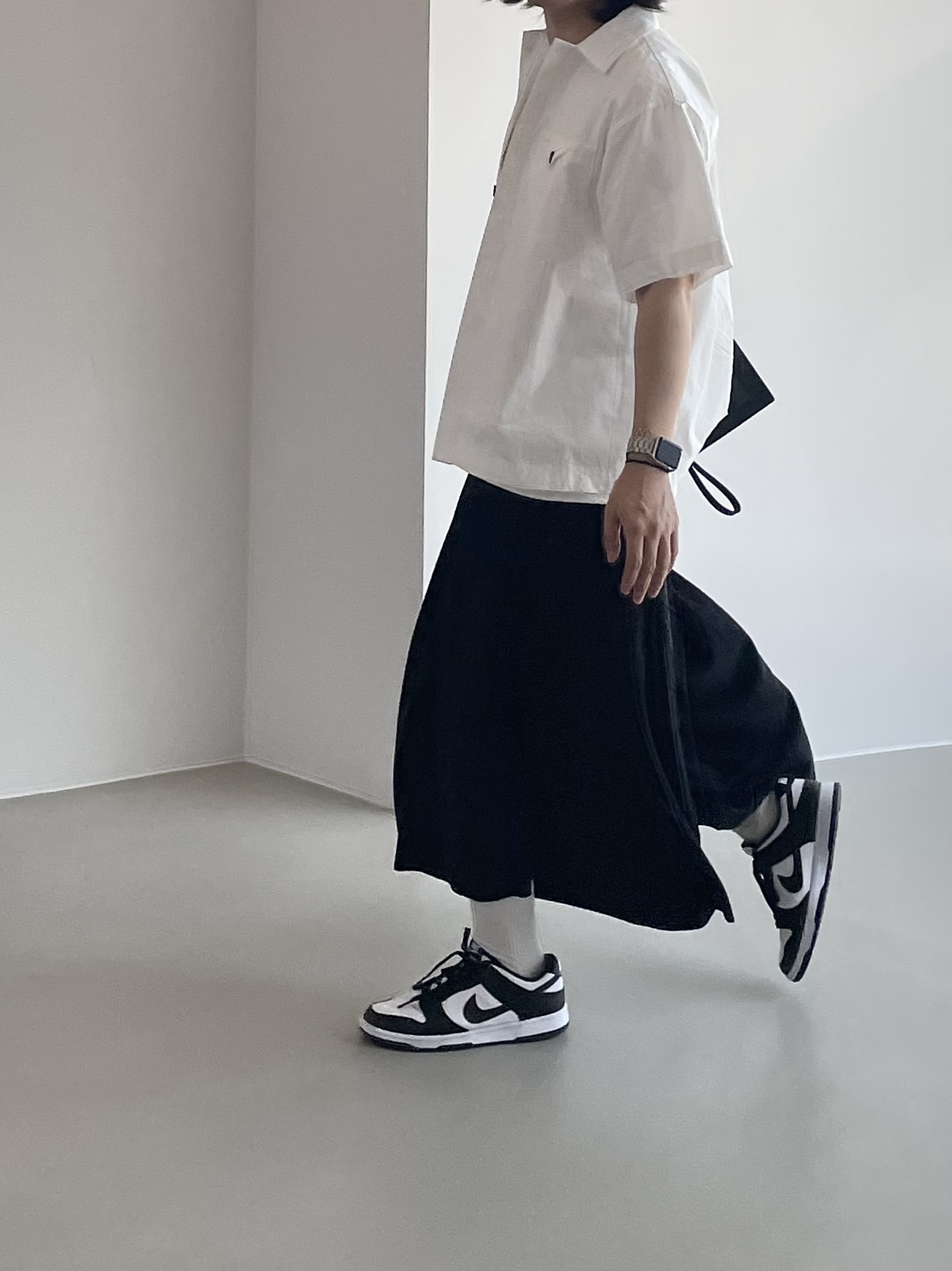 Nike Dunk Low Retro Black 착용 스타일 - 1