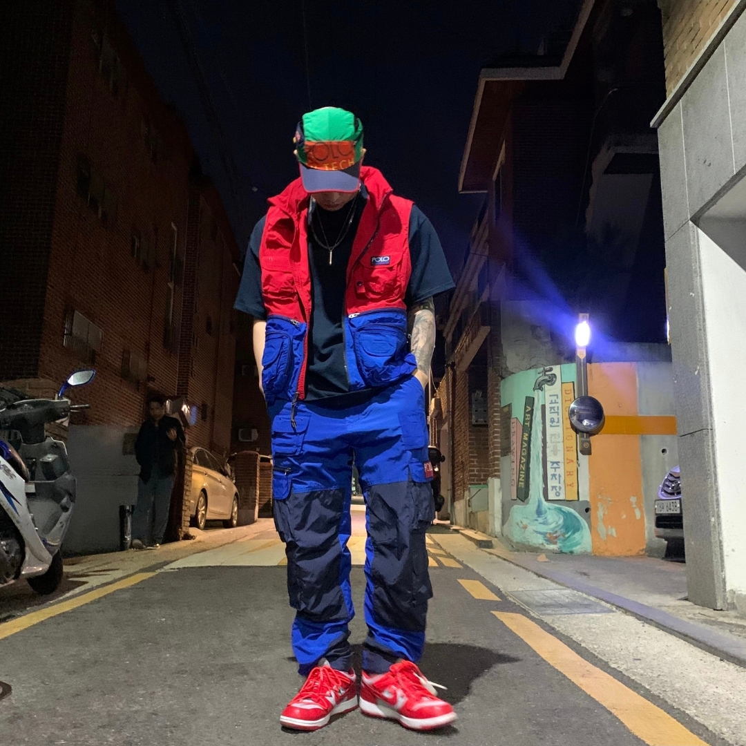 Nike x Off-White Dunk Low University Red 착용 스타일