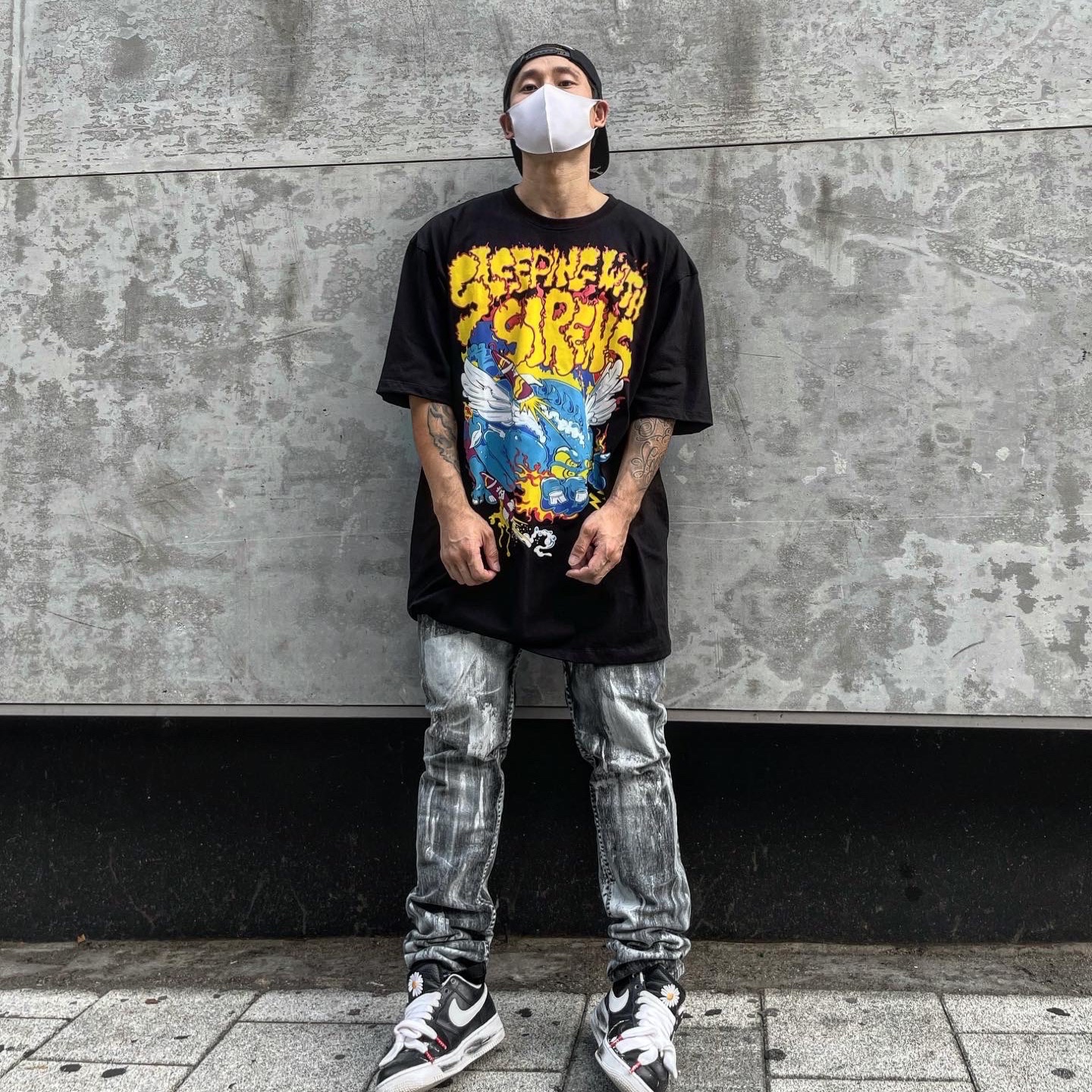 Nike x Peaceminusone Air Force 1 Low Para-Noise 착용 스타일