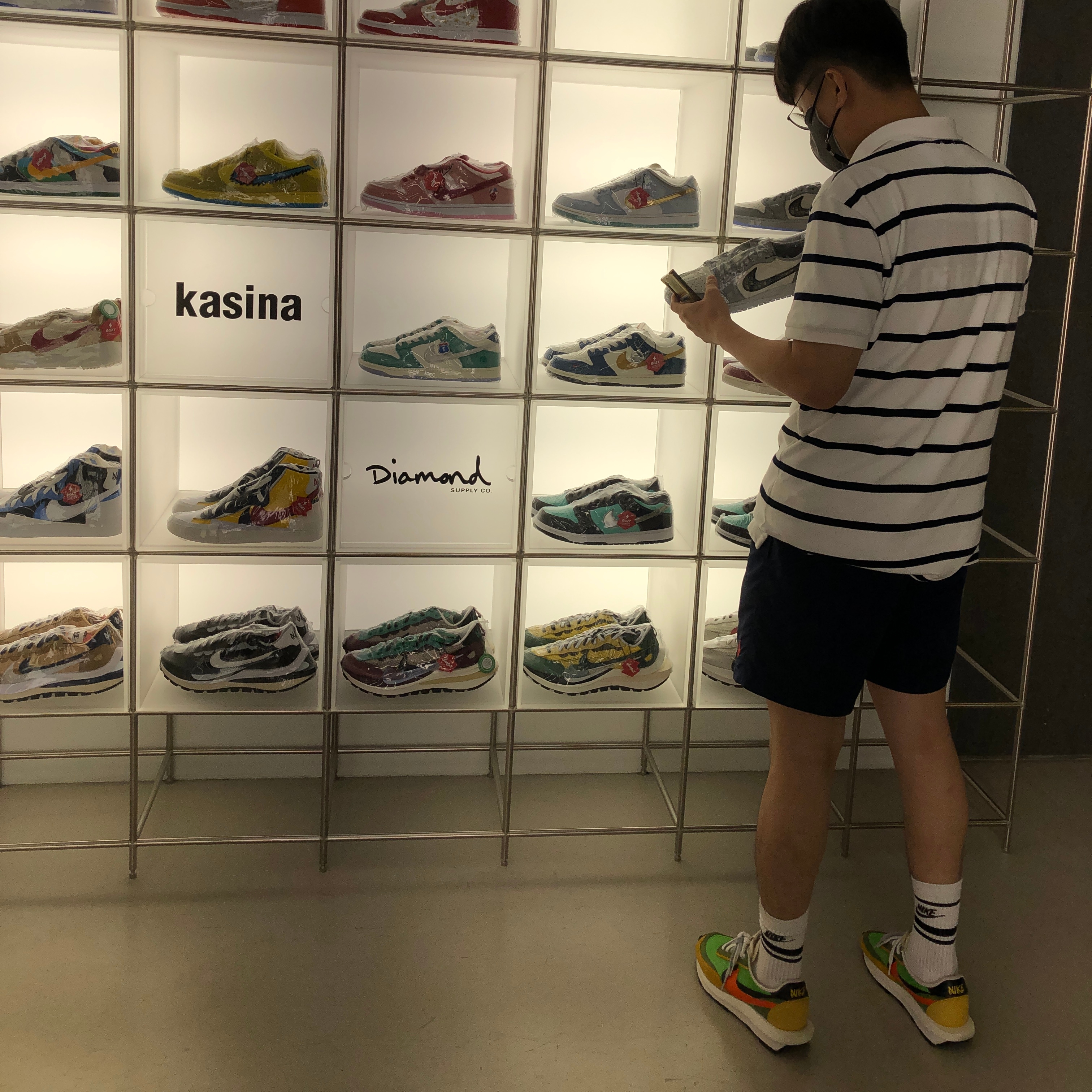 Nike x Sacai LDWaffle Green Multi 착용 스타일