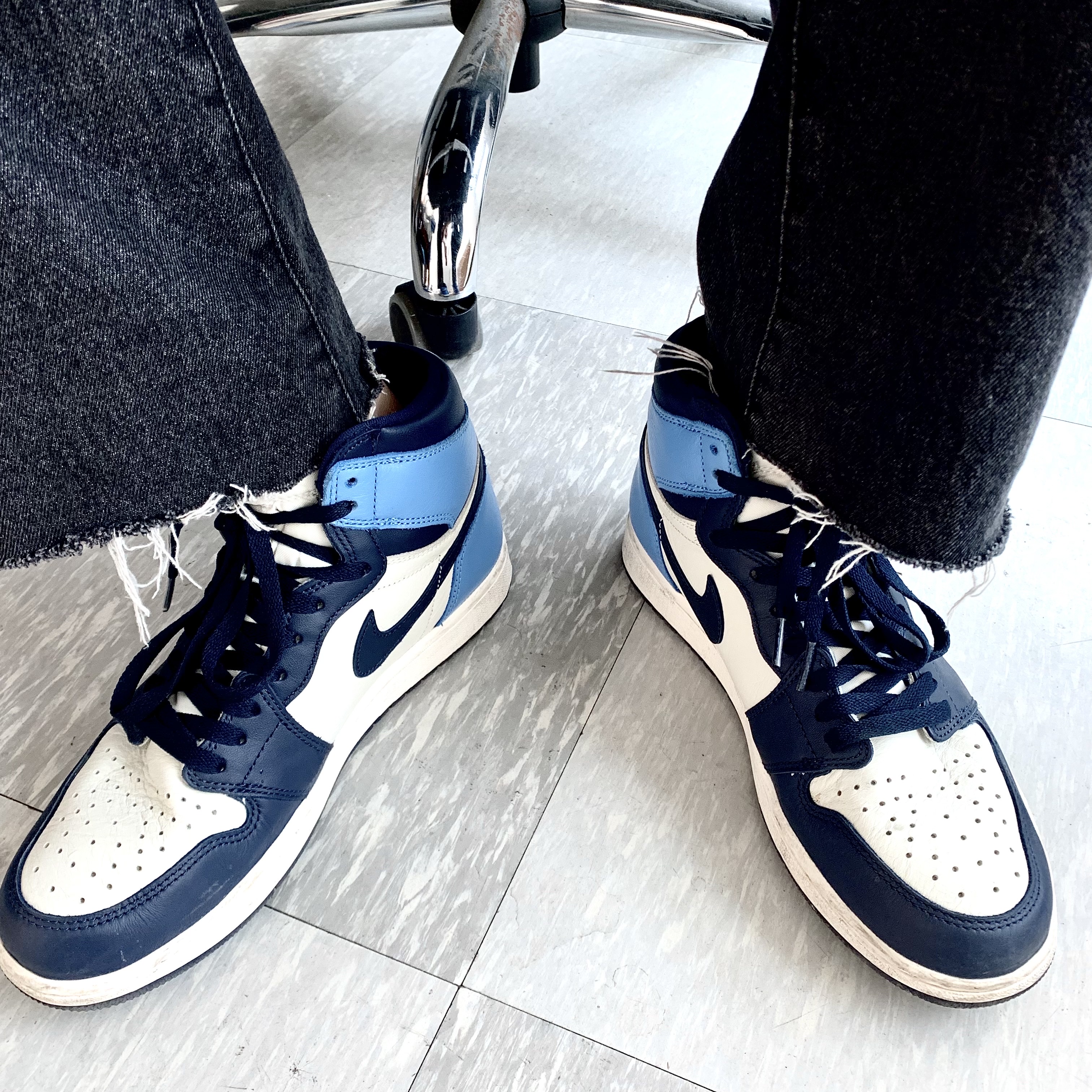 Jordan 1 Retro High Obsidian UNC 착용 스타일